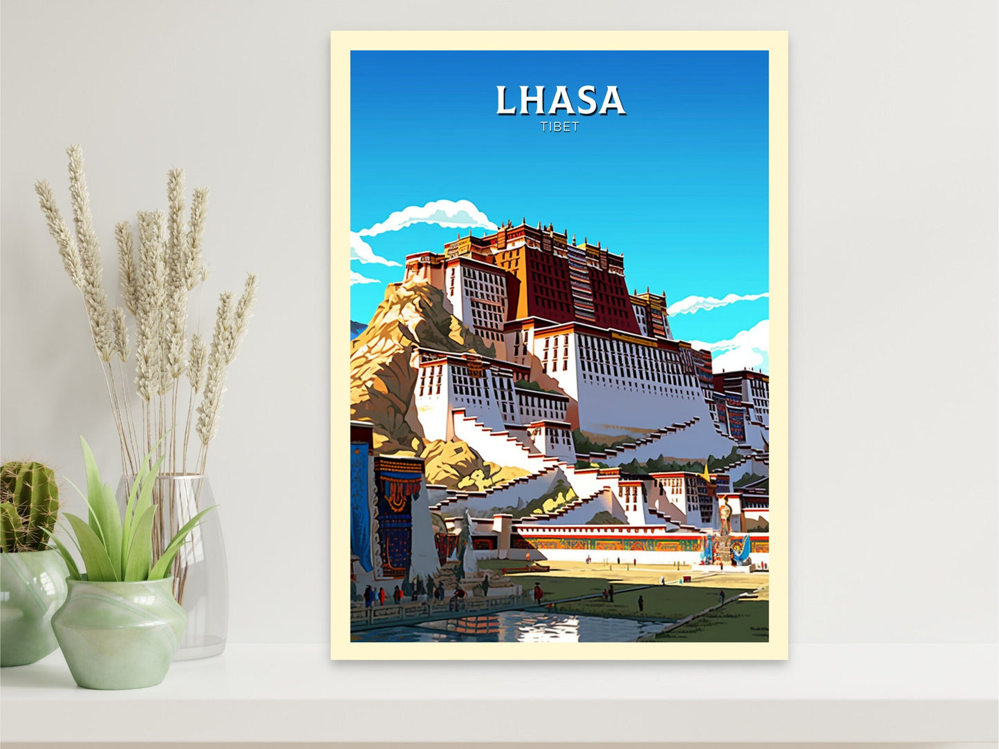 Lhasa Travel Poster | Lhasa Illustration | Lhasa Wall Art | Lhasa Poster | Housewarming Gift | Lhasa Print | Potala Palace Print | ID 386