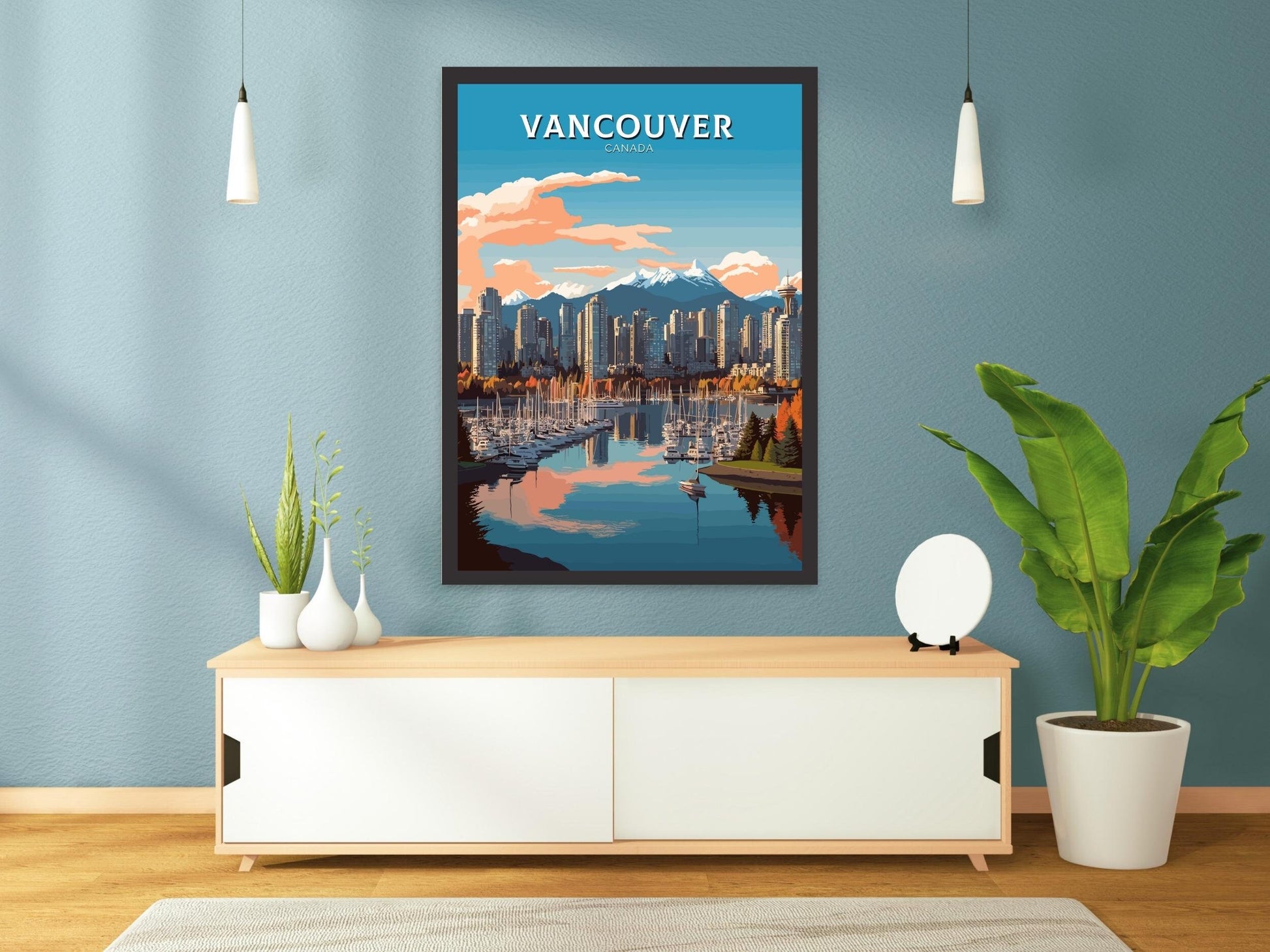 Vancouver Poster | Vancouver Travel Print | Illustration | Vancouver Art | Vancouver Wall Art | City Landscape | Canada Print | ID 392