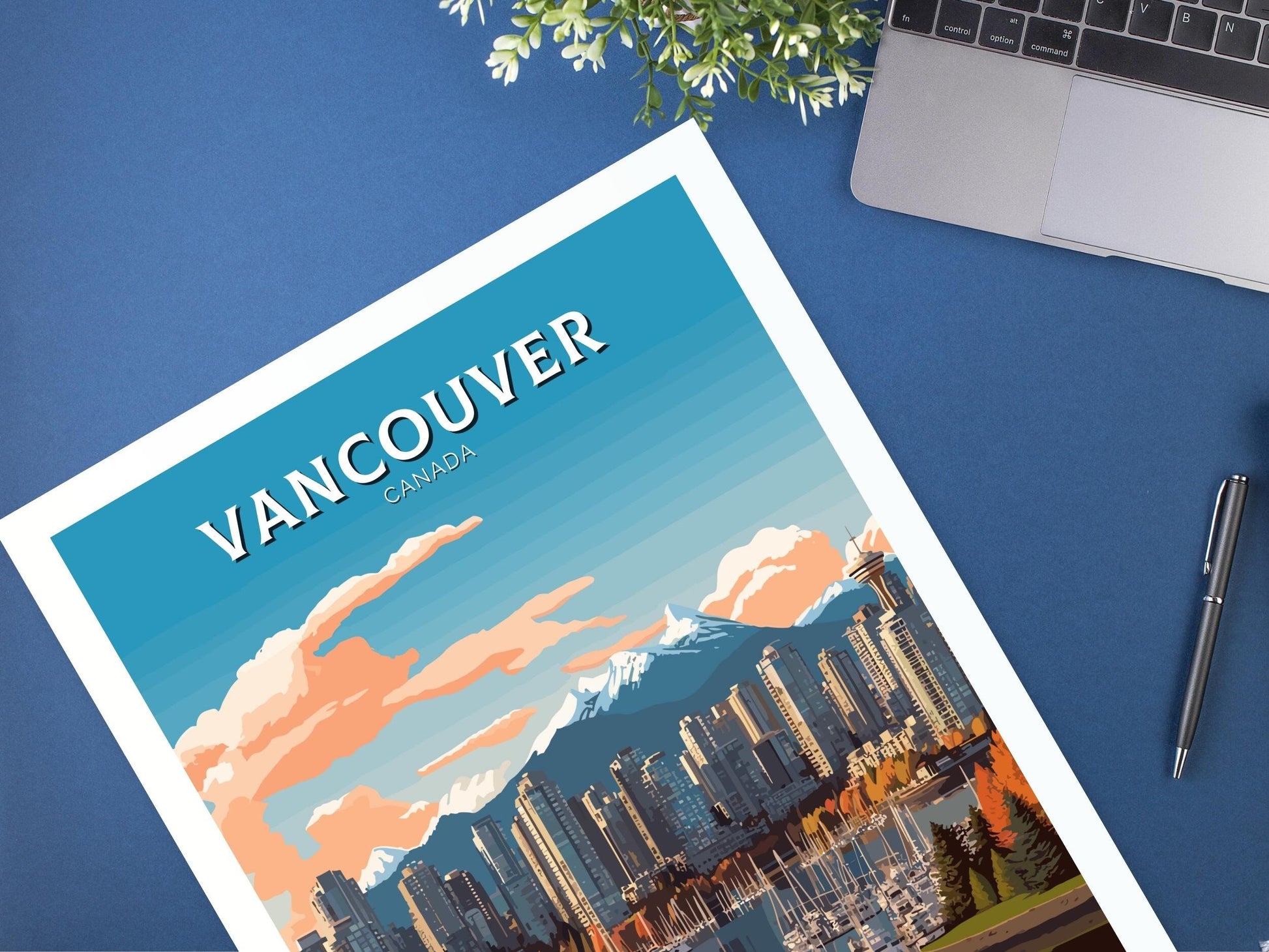 Vancouver Poster | Vancouver Travel Print | Illustration | Vancouver Art | Vancouver Wall Art | City Landscape | Canada Print | ID 392