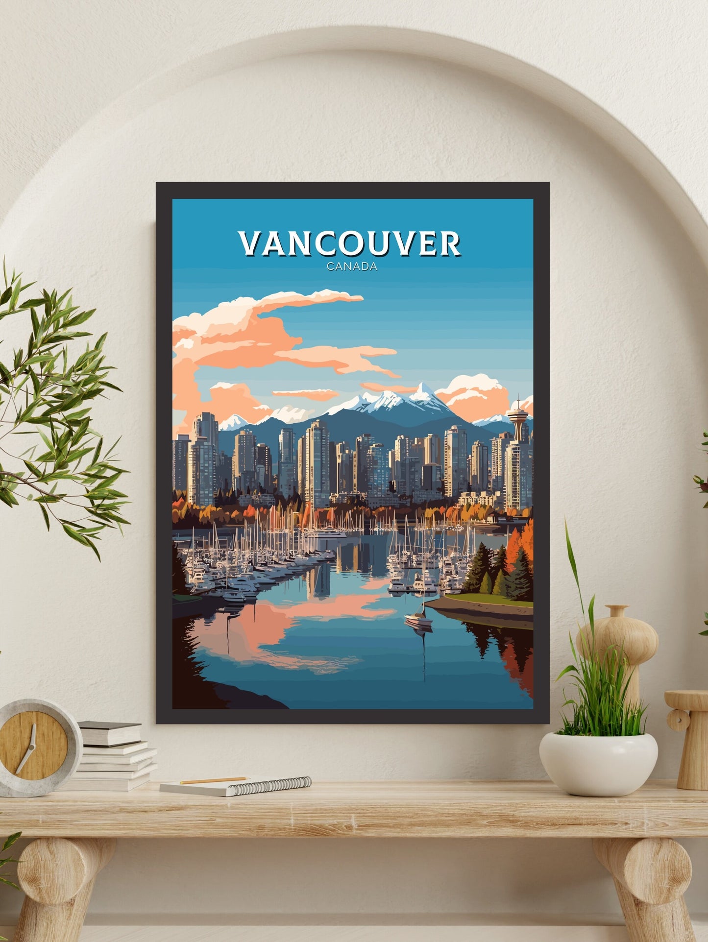 Vancouver Poster | Vancouver Travel Print | Illustration | Vancouver Art | Vancouver Wall Art | City Landscape | Canada Print | ID 392