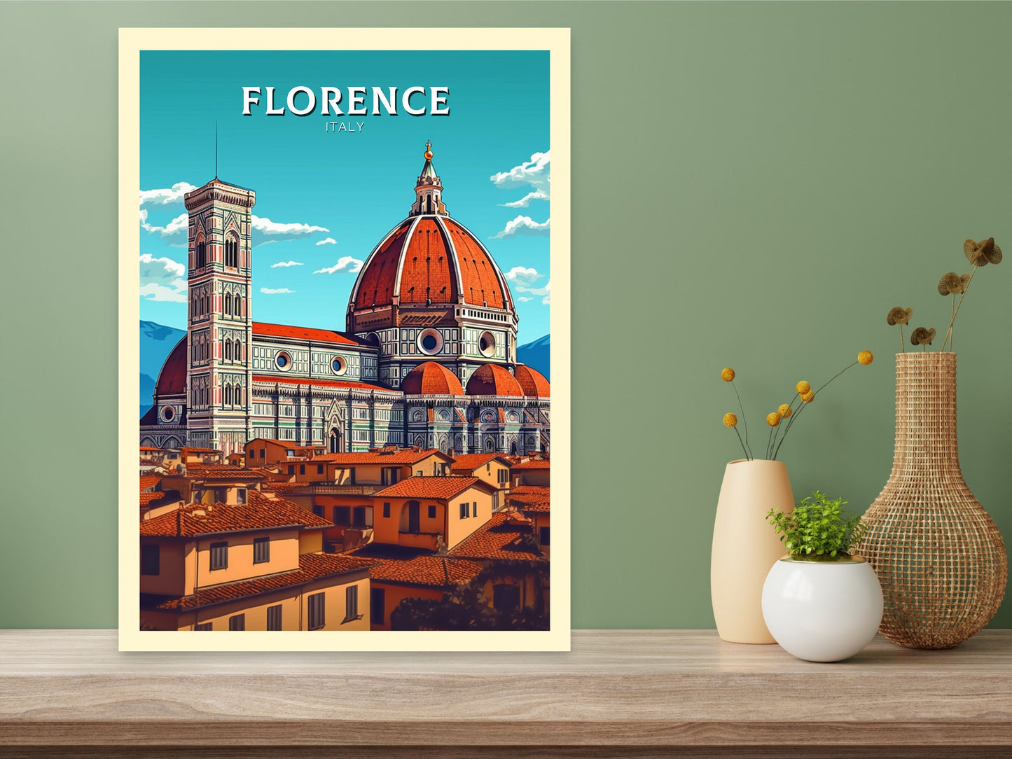 Florence Italy Print | Florence Città d'Arte | Italia Travel Print | Florence Wall Art | Tuscany Poster | Tuscany Print | ID 398