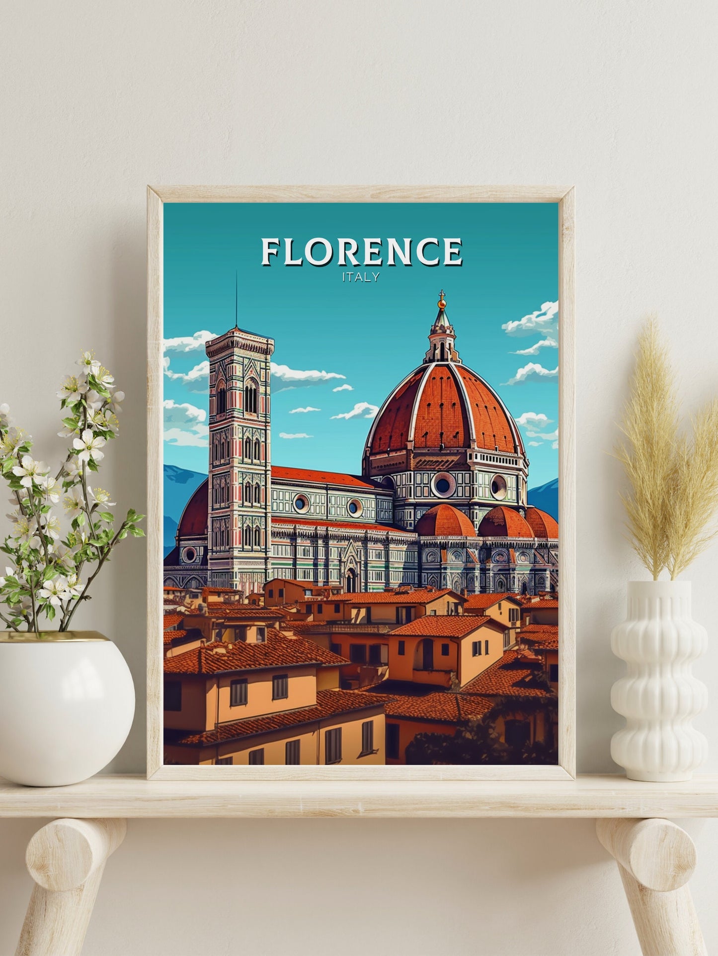 Florence Italy Print | Florence Città d'Arte | Italia Travel Print | Florence Wall Art | Tuscany Poster | Tuscany Print | ID 398