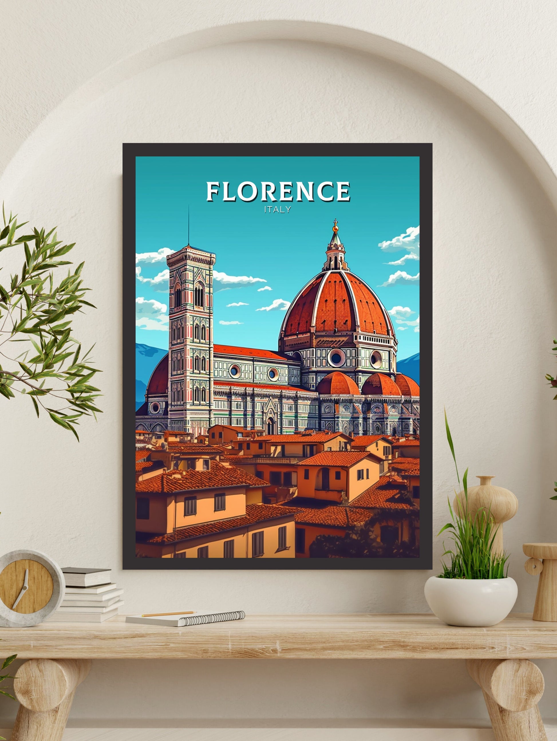 Florence Italy Print | Florence Città d'Arte | Italia Travel Print | Florence Wall Art | Tuscany Poster | Tuscany Print | ID 398