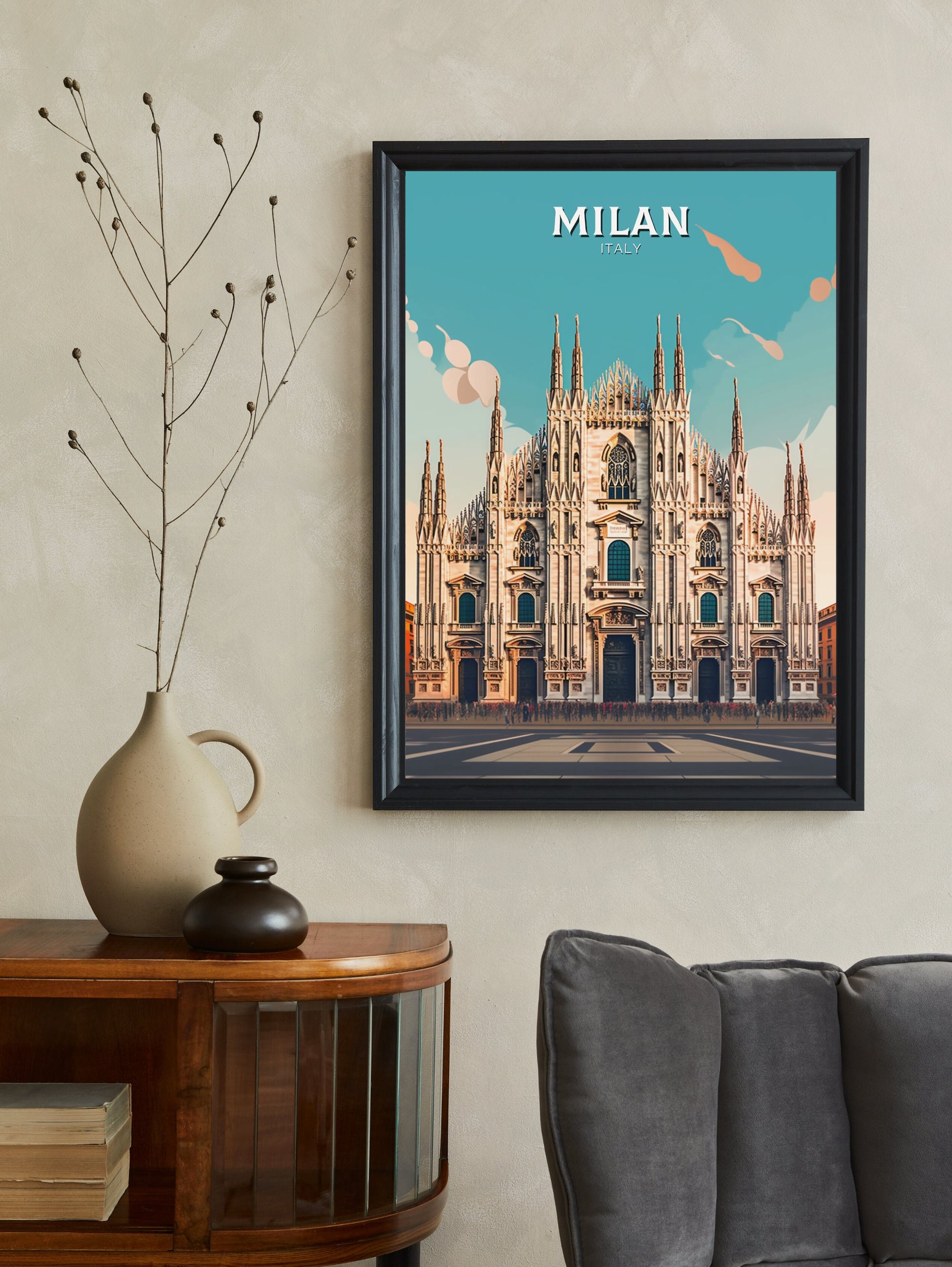 Milan Travel Poster | Milan Illustration | Milan Wall Art | Spain Poster | Milan Poster | Milan Spain Print | Milan Poster | ID 399