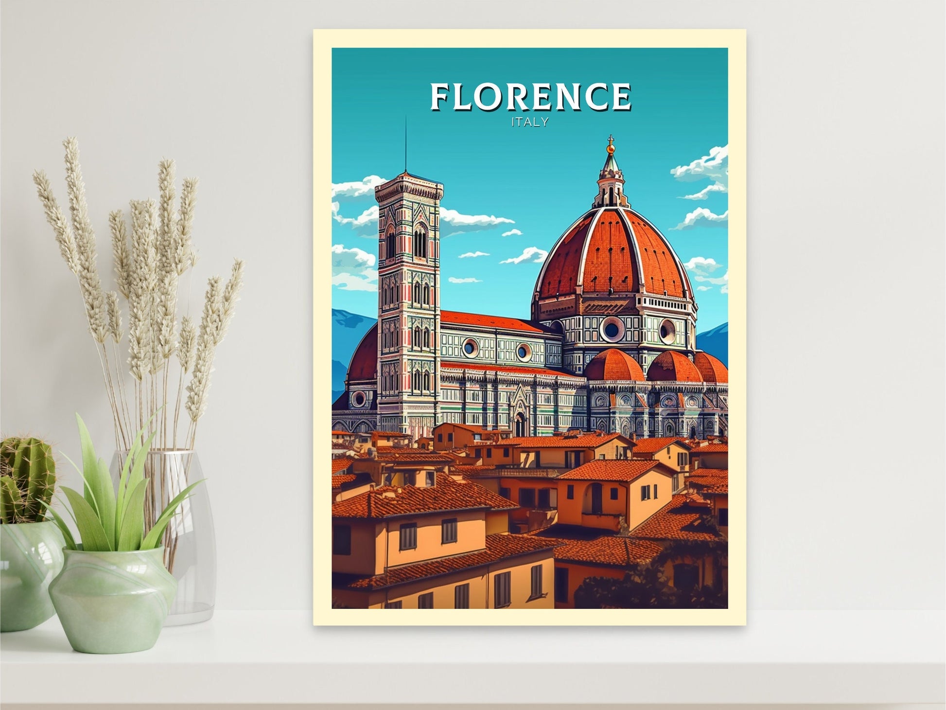 Florence Italy Print | Florence Città d'Arte | Italia Travel Print | Florence Wall Art | Tuscany Poster | Tuscany Print | ID 398