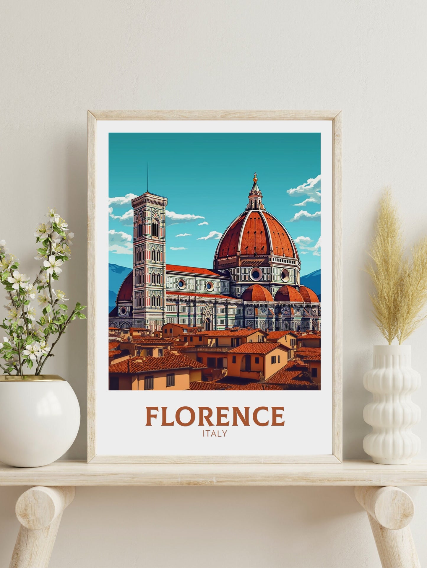 Florence Italy Poster | Florence Città d'Arte | Italia Travel Poster | Florence Wall Art | Tuscany Print | Tuscany Poster | ID 403