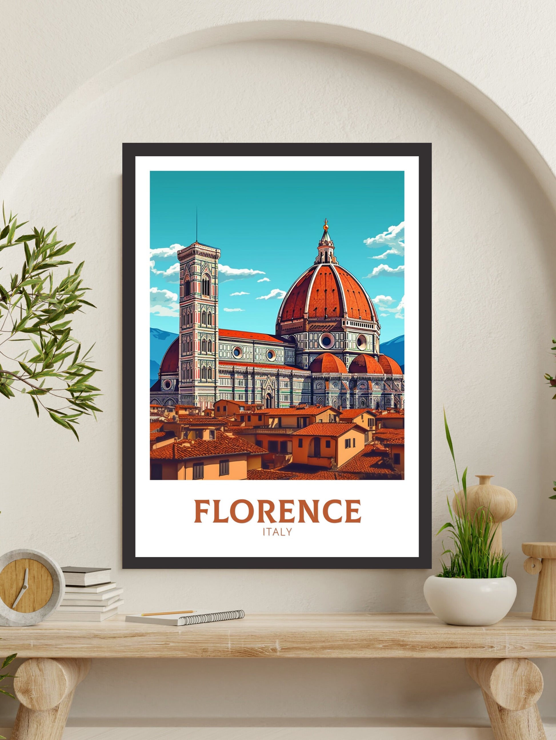 Florence Italy Poster | Florence Città d'Arte | Italia Travel Poster | Florence Wall Art | Tuscany Print | Tuscany Poster | ID 403