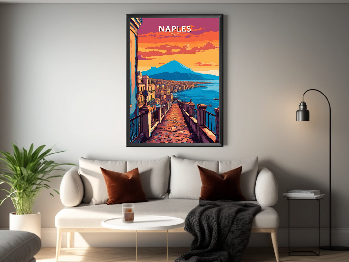 Naples Travel Poster | Naples Illustration | Naples Wall Art | Italy Poster | Italy Home Décor | Naples Print | ID 404