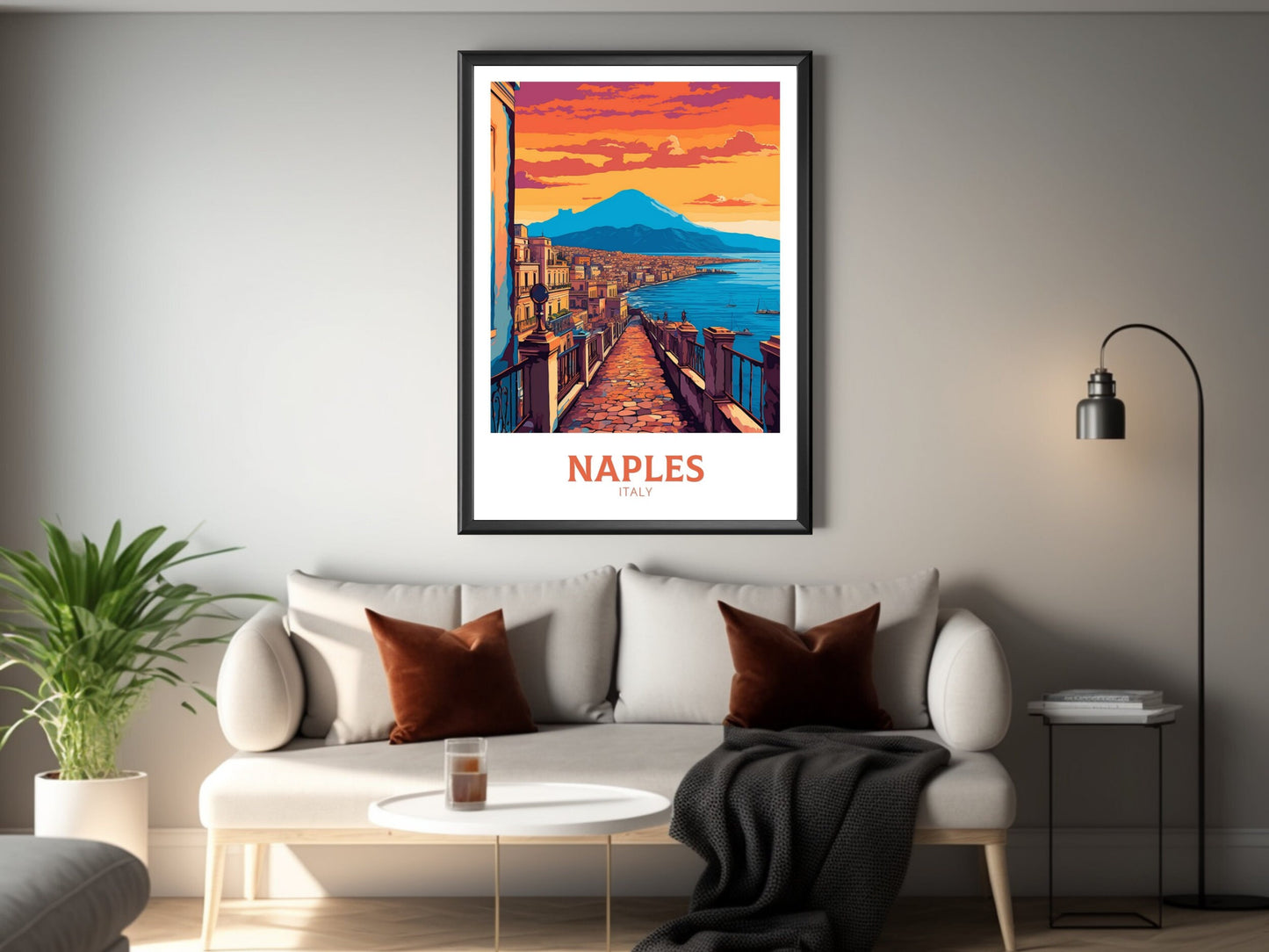 Naples Travel Print | Naples Illustration | Naples Wall Art | Italy Print | Italy Home Décor | Naples Poster | ID 409