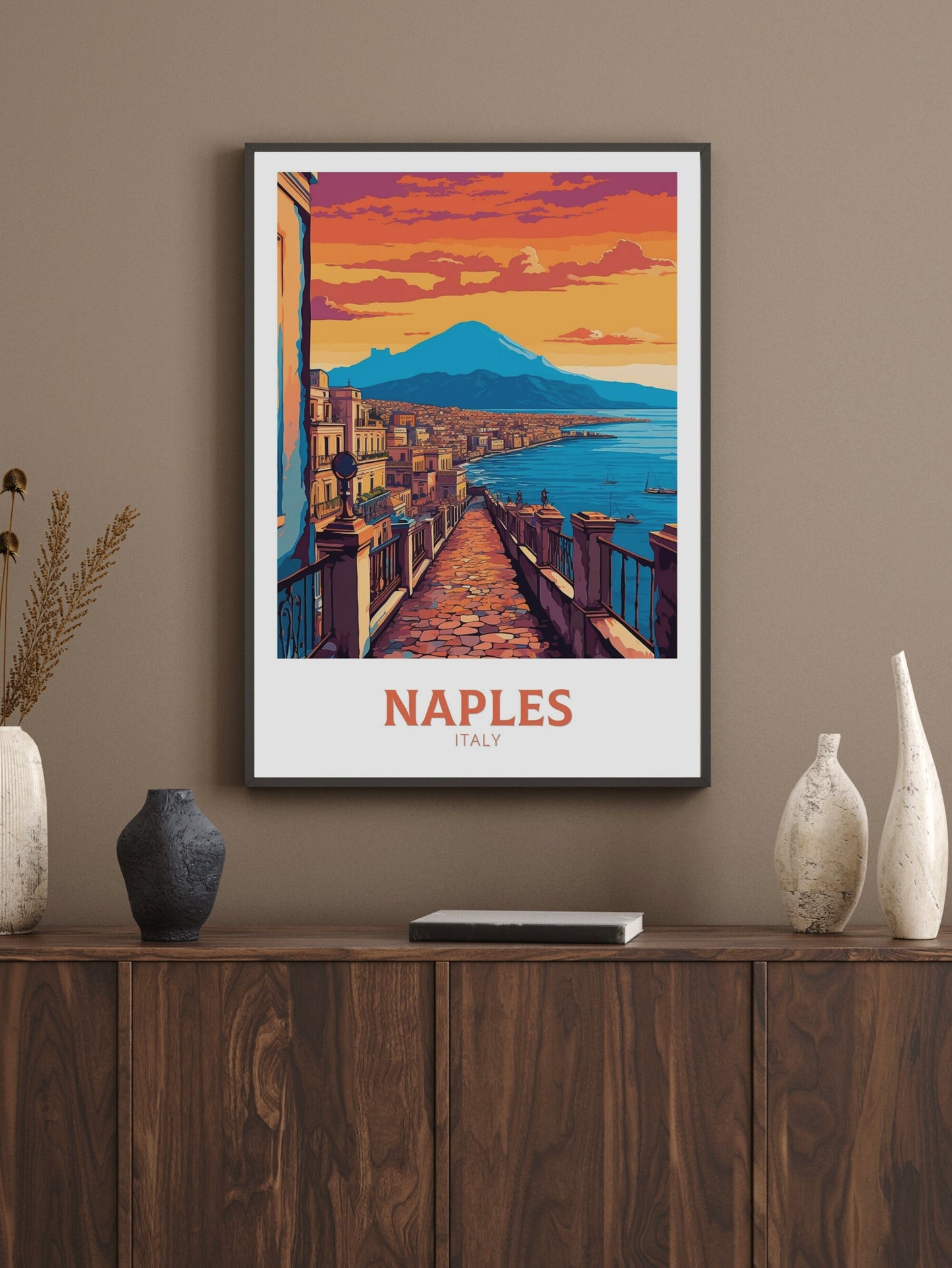 Naples Travel Print | Naples Illustration | Naples Wall Art | Italy Print | Italy Home Décor | Naples Poster | ID 409