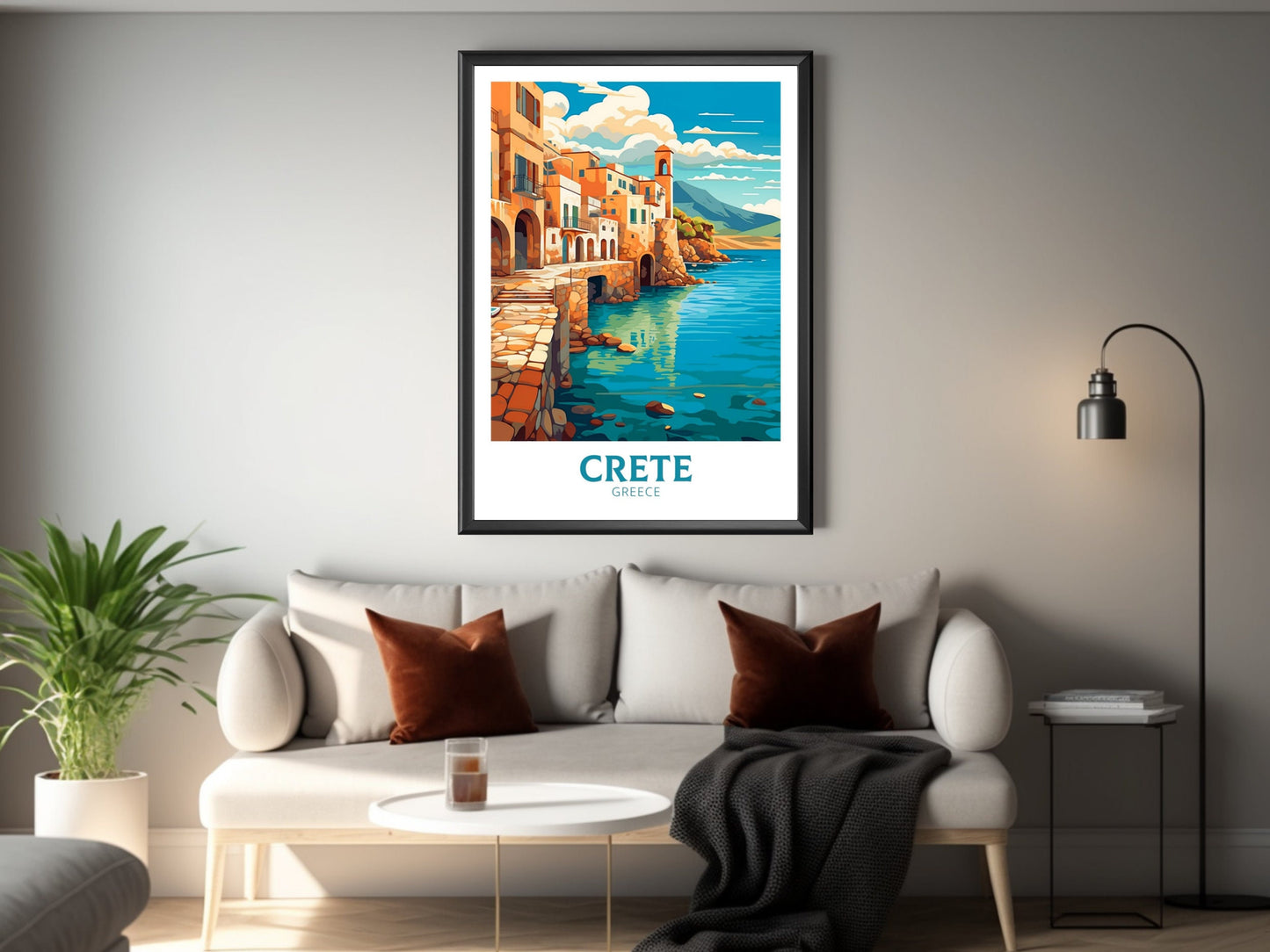 Crete Travel Print | Crete Illustration | Crete Poster | Greece Poster | Greece Home Décor | Crete Design Art | Greek island | ID 401