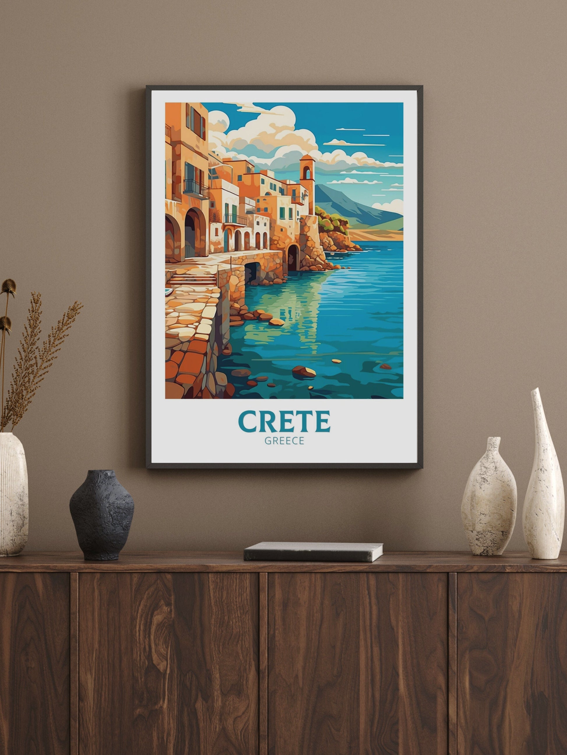 Crete Travel Print | Crete Illustration | Crete Poster | Greece Poster | Greece Home Décor | Crete Design Art | Greek island | ID 401