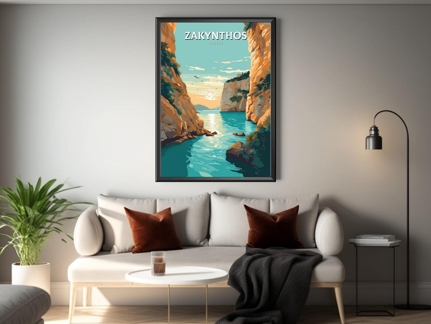 Zakynthos Travel Poster | Zakynthos Illustration | Zakynthos Print | Greece Print | Greece Home Décor | Zakynthos Art | Greek island ID 407