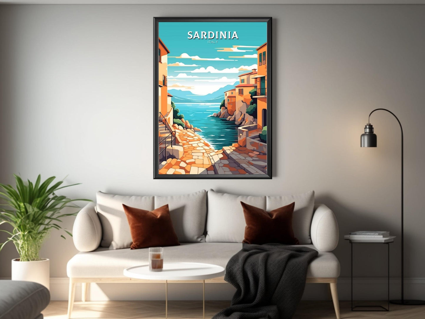 Sardinia Travel Poster | Sardinia Illustration | Sardinia Wall Art | Italy Poster | Italy Home Décor | Sardinia Print | ID 412