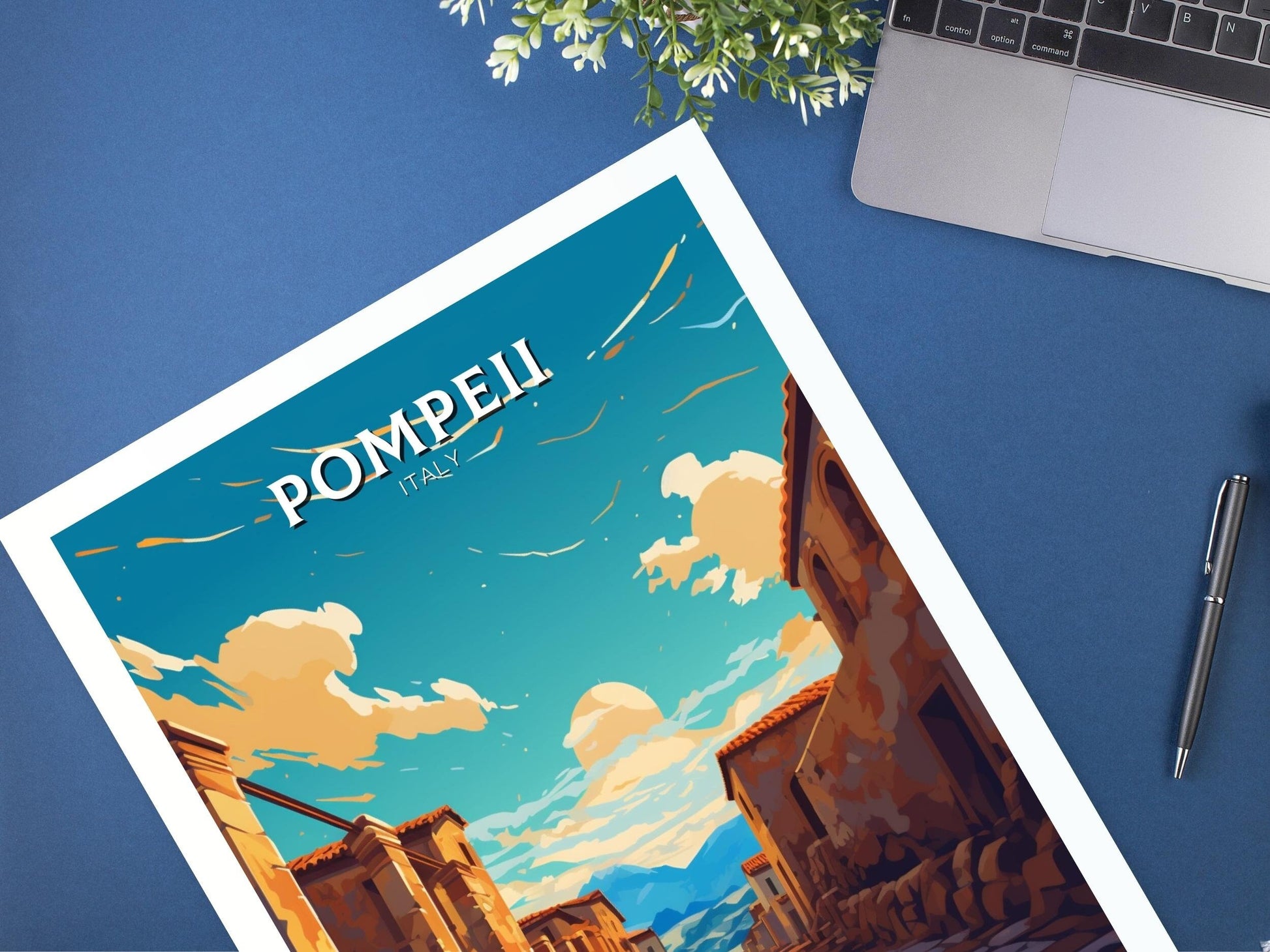 Pompeii Travel Print | Pompeii Illustration | Pompeii Print | Pompeii Wall Art | Pompeii Travel Poster | Italy Poster | Italy Décor | ID 418