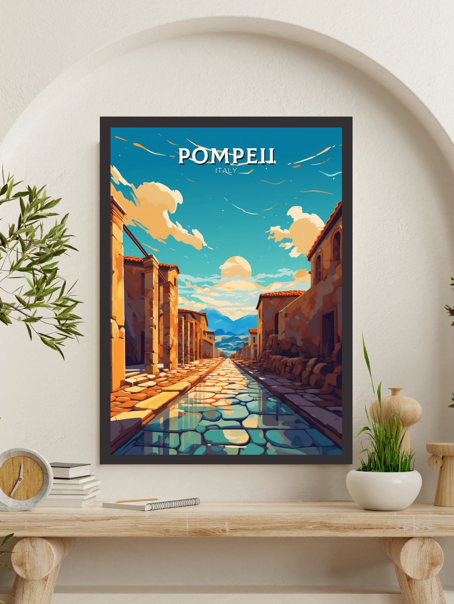 Pompeii Travel Print | Pompeii Illustration | Pompeii Print | Pompeii Wall Art | Pompeii Travel Poster | Italy Poster | Italy Décor | ID 418