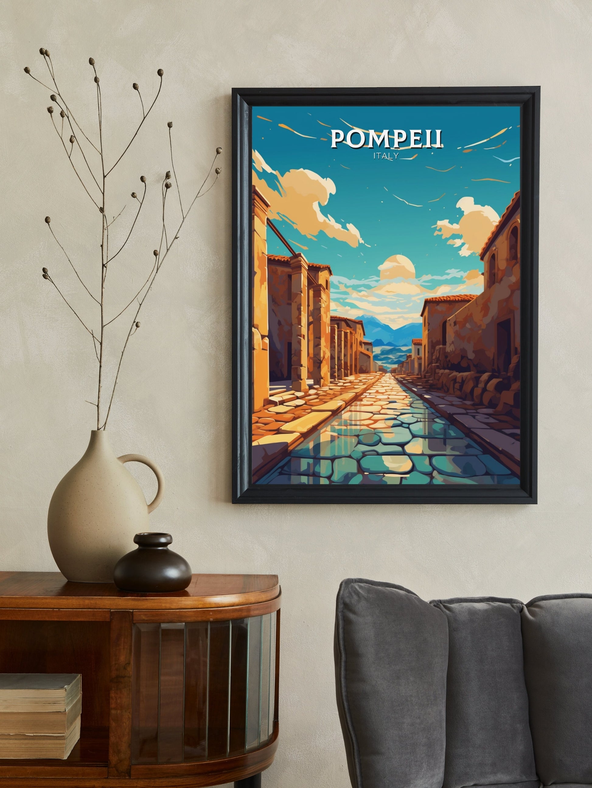 Pompeii Travel Print | Pompeii Illustration | Pompeii Print | Pompeii Wall Art | Pompeii Travel Poster | Italy Poster | Italy Décor | ID 418