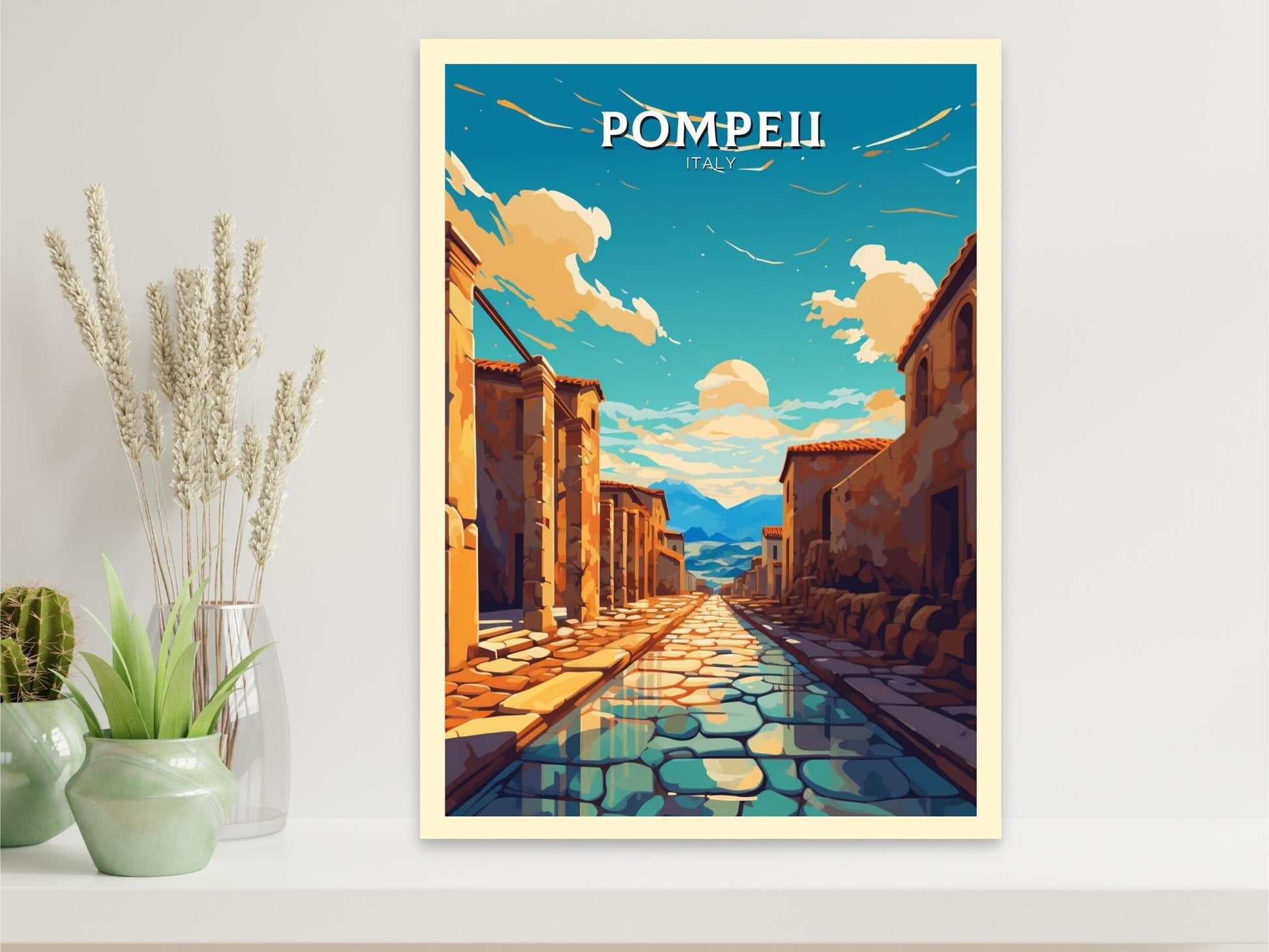 Pompeii Travel Print | Pompeii Illustration | Pompeii Print | Pompeii Wall Art | Pompeii Travel Poster | Italy Poster | Italy Décor | ID 418