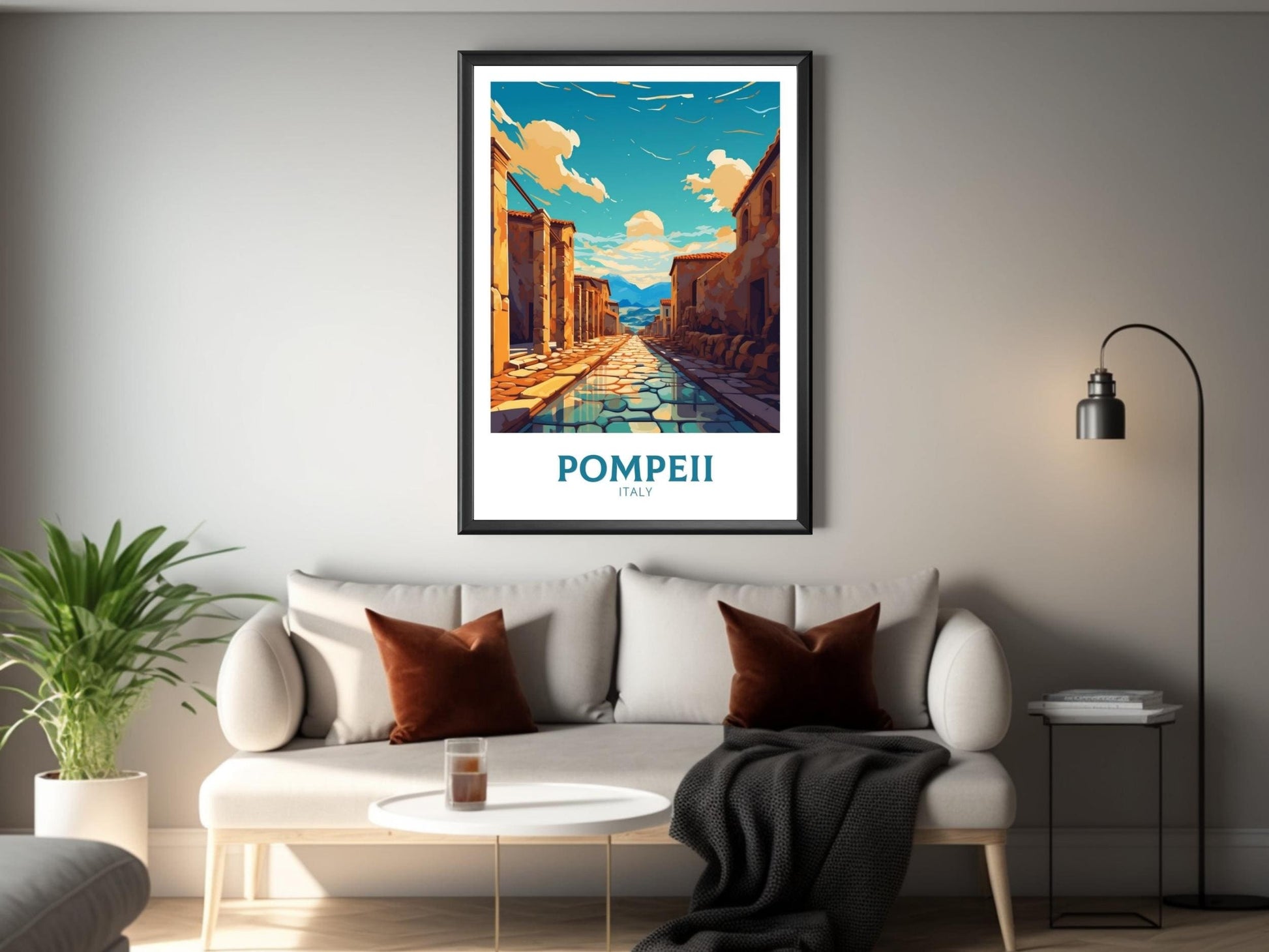 Pompeii Travel Poster | Pompeii Travel Print | Pompeii Illustration | Pompeii Print | Pompeii Wall Art | Italy Poster | Italy Décor | ID 419