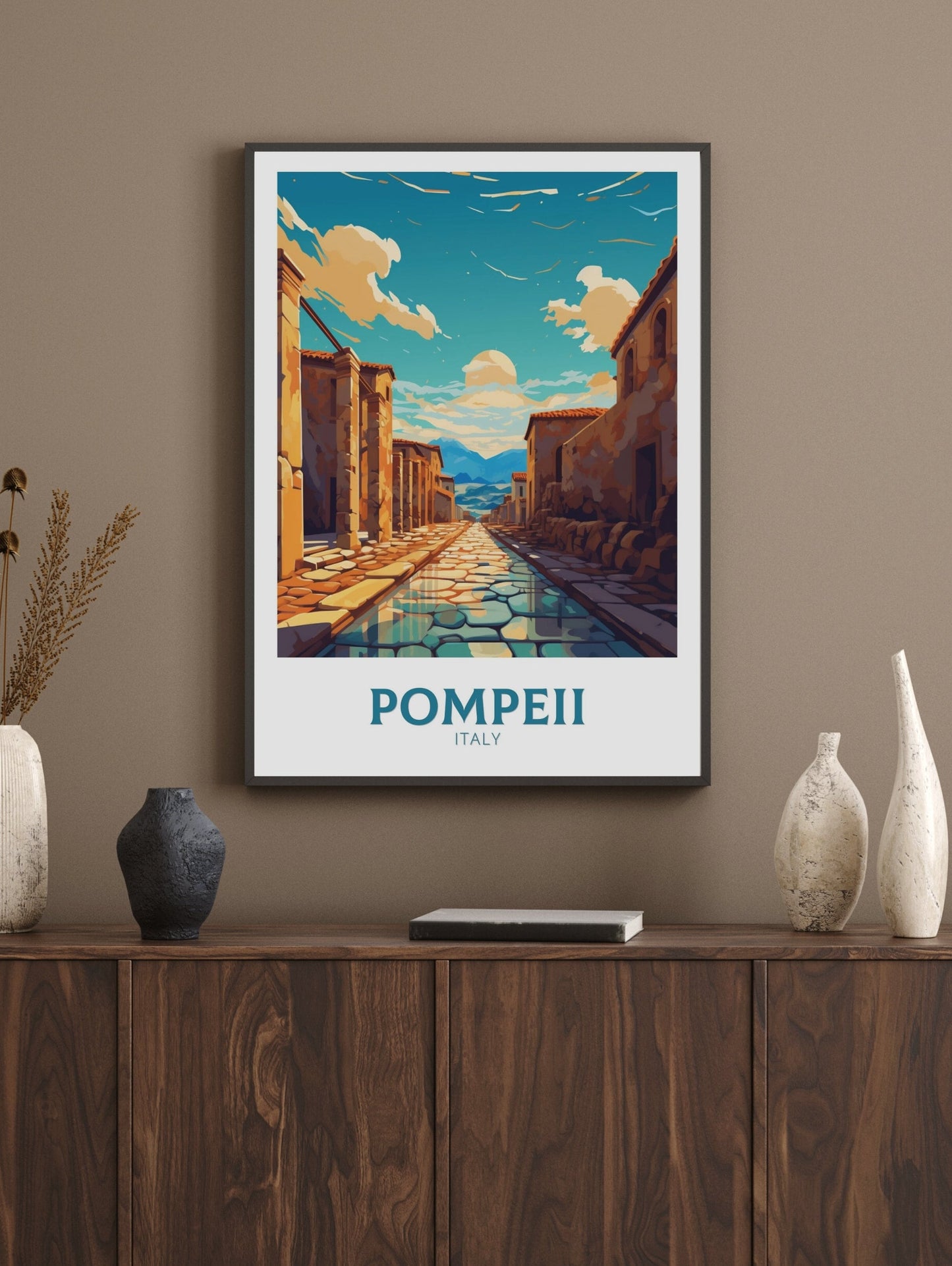 Pompeii Travel Poster | Pompeii Travel Print | Pompeii Illustration | Pompeii Print | Pompeii Wall Art | Italy Poster | Italy Décor | ID 419