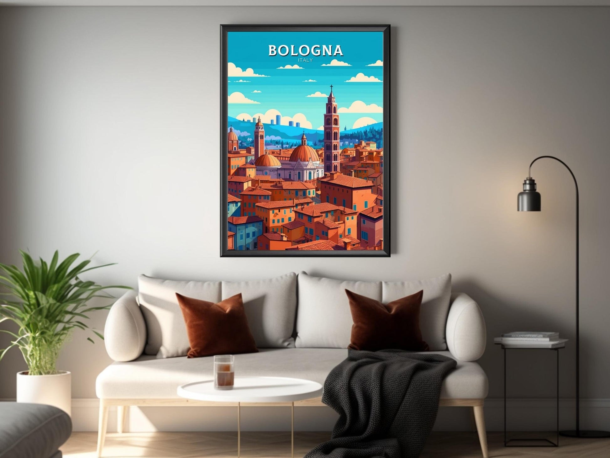 Bologna Travel Poster | Bologna Travel Print | Bologna Illustration | Bologna Print | Bologna Wall Art | Italy Poster | Italy Décor | ID 420