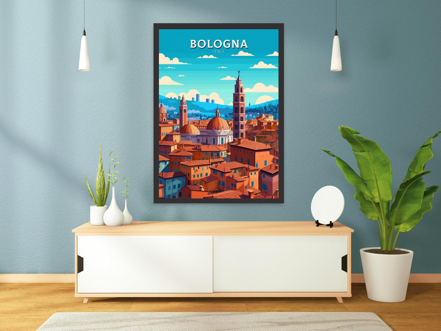 Bologna Travel Poster | Bologna Travel Print | Bologna Illustration | Bologna Print | Bologna Wall Art | Italy Poster | Italy Décor | ID 420