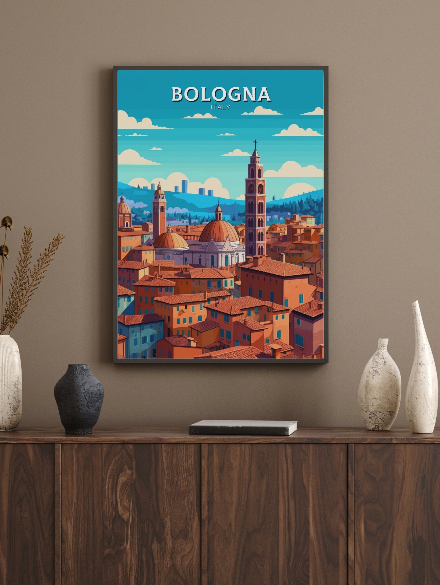 Bologna Travel Poster | Bologna Travel Print | Bologna Illustration | Bologna Print | Bologna Wall Art | Italy Poster | Italy Décor | ID 420