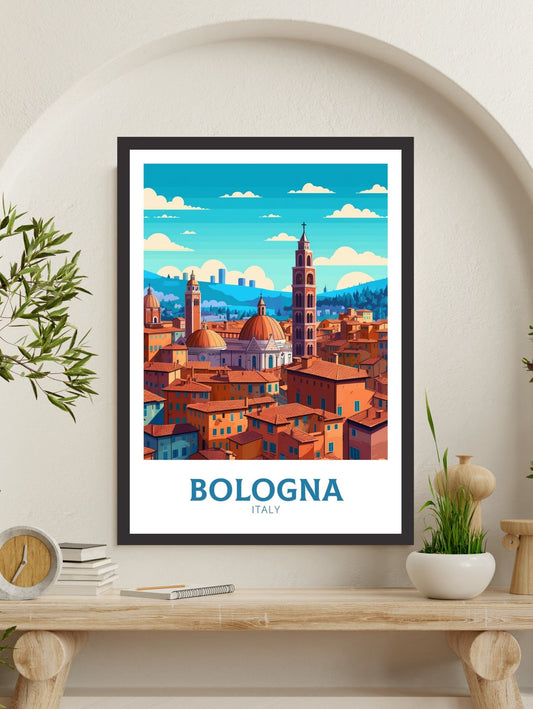 Bologna Travel Print | Bologna Travel Poster | Bologna Illustration | Bologna Print | Bologna Wall Art | Italy Poster | Italy Décor | ID 421