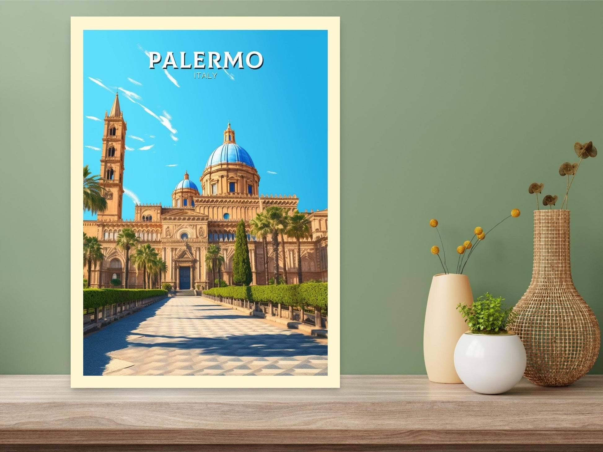 Palermo Travel Poster | Palermo Travel Print | Palermo Illustration | Palermo Print | Palermo Wall Art | Italy Poster | Italy Décor | ID 424