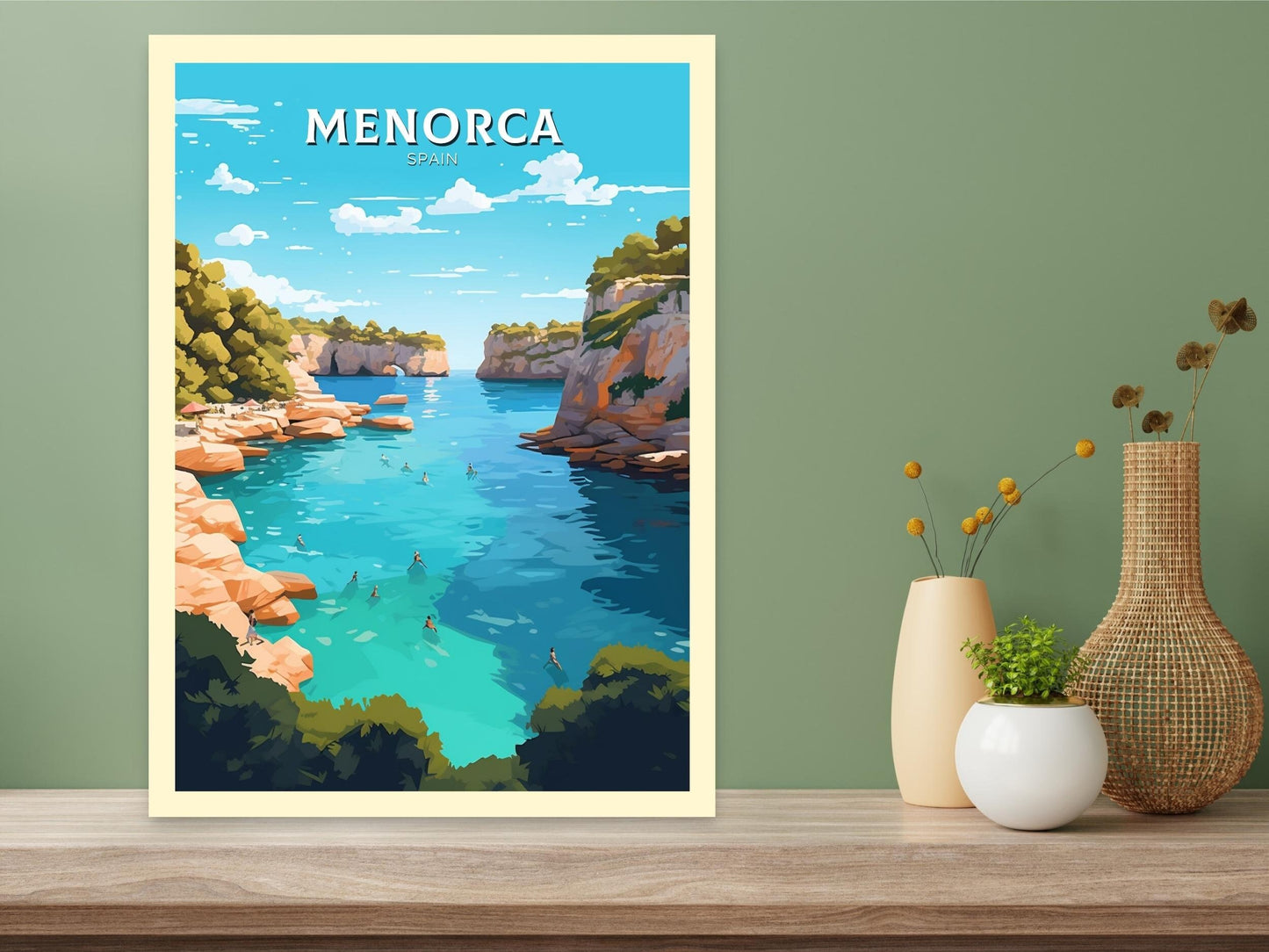 Menorca Travel Poster | Menorca Illustration | Menorca Wall Art | Menorca Print | Menorca Design | Menorca Print Painting | ID 026