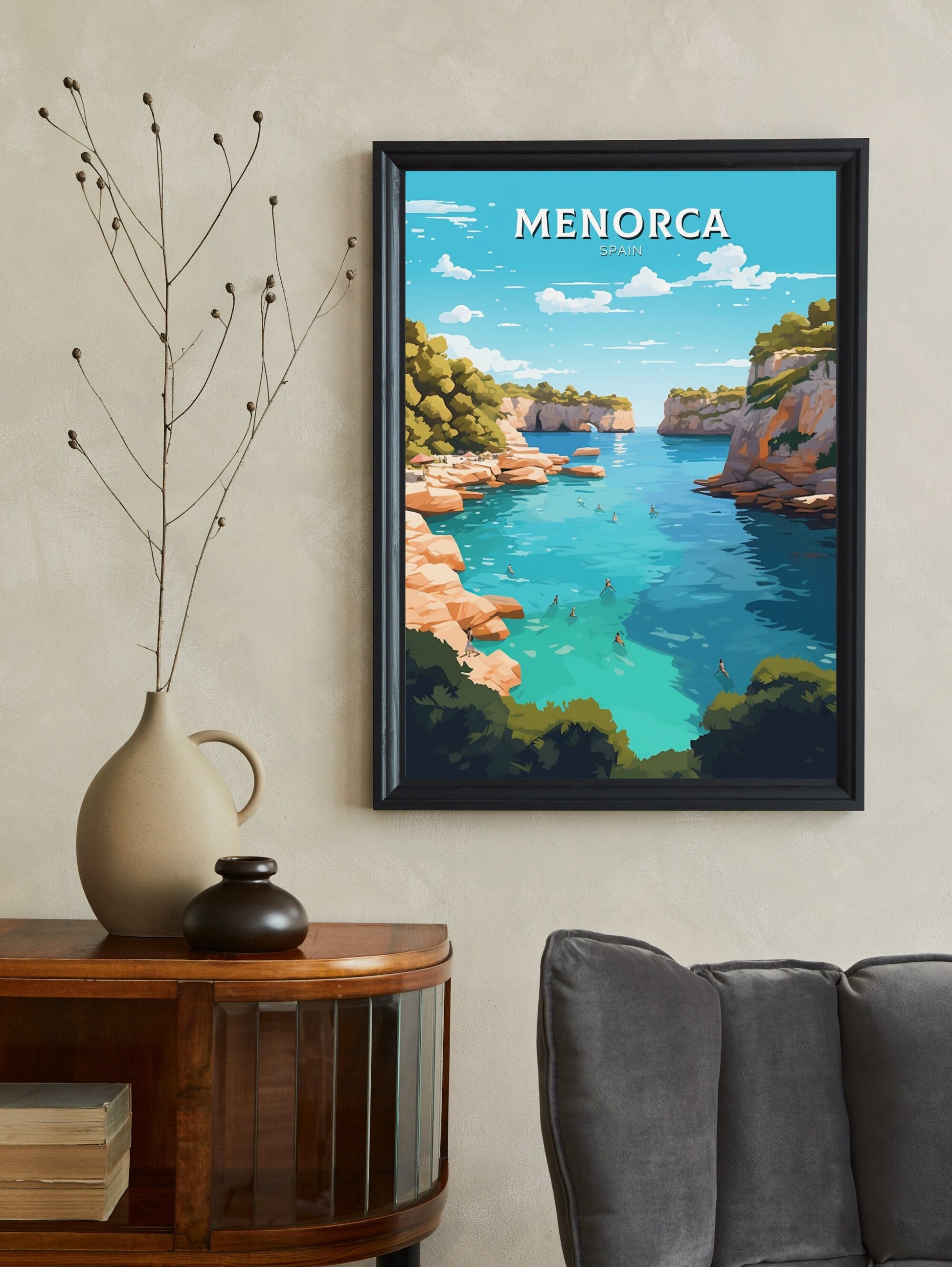 Menorca Travel Poster | Menorca Illustration | Menorca Wall Art | Menorca Print | Menorca Design | Menorca Print Painting | ID 026