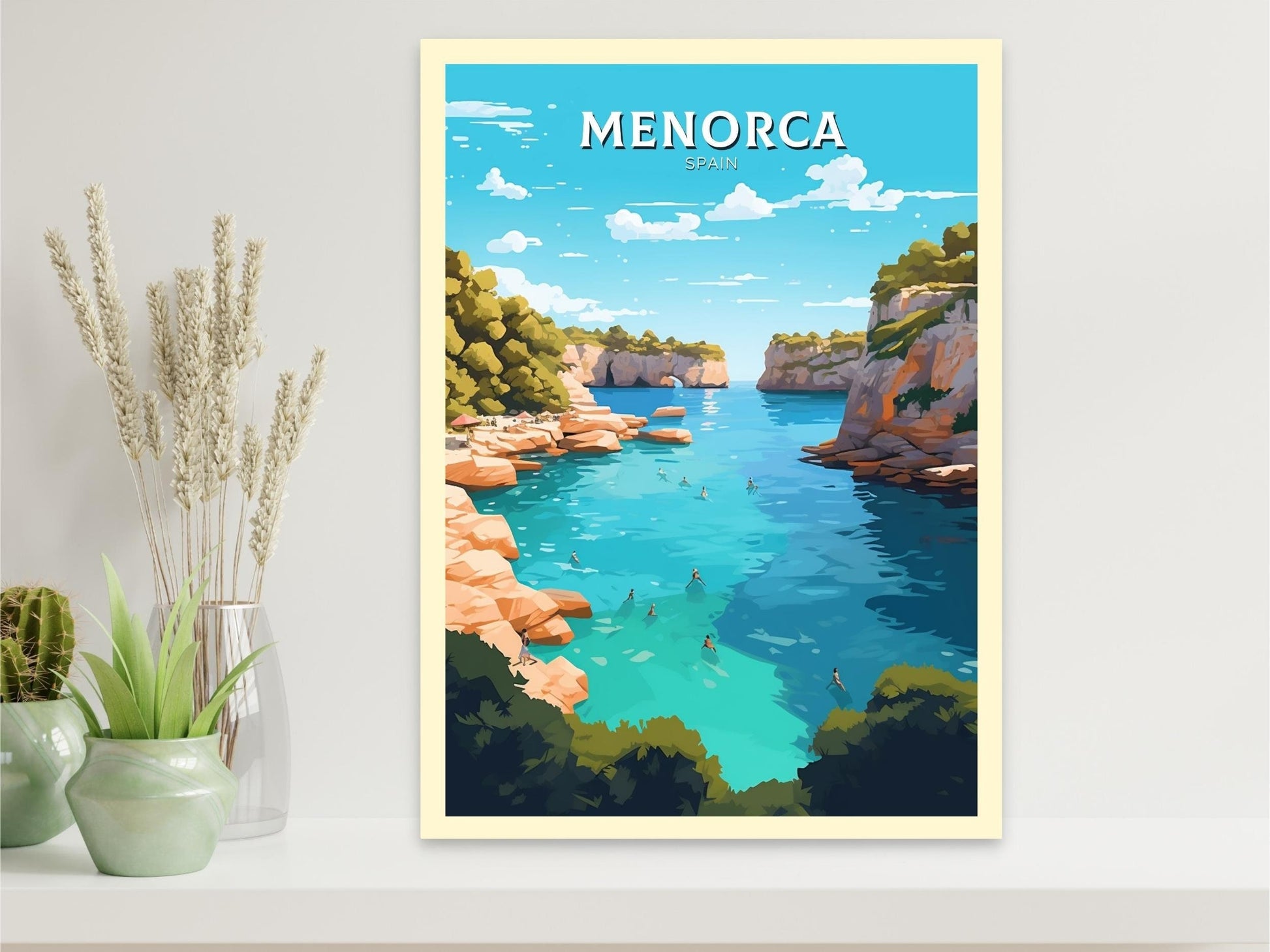 Menorca Travel Poster | Menorca Illustration | Menorca Wall Art | Menorca Print | Menorca Design | Menorca Print Painting | ID 026