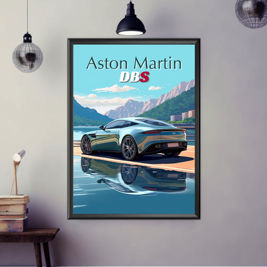 Aston Martin DBS Print, Aston Martin DBS Poster, 2010s Car, Modern Classic Car Print, Car Print, Car Poster, Car Art, Luxury Car Print