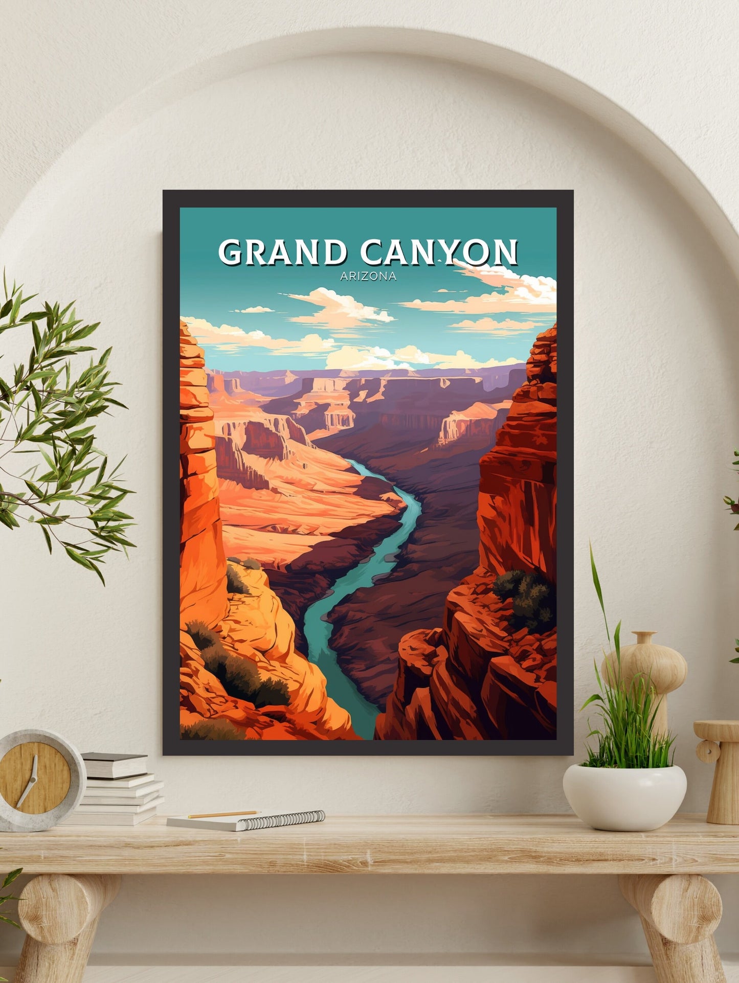 Grand Canyon Travel Print | Grand Canyon Arizona Poster | Grand Canyon Illustration | Arizona Travel Print | Grand Canyon Wall Art | ID 331