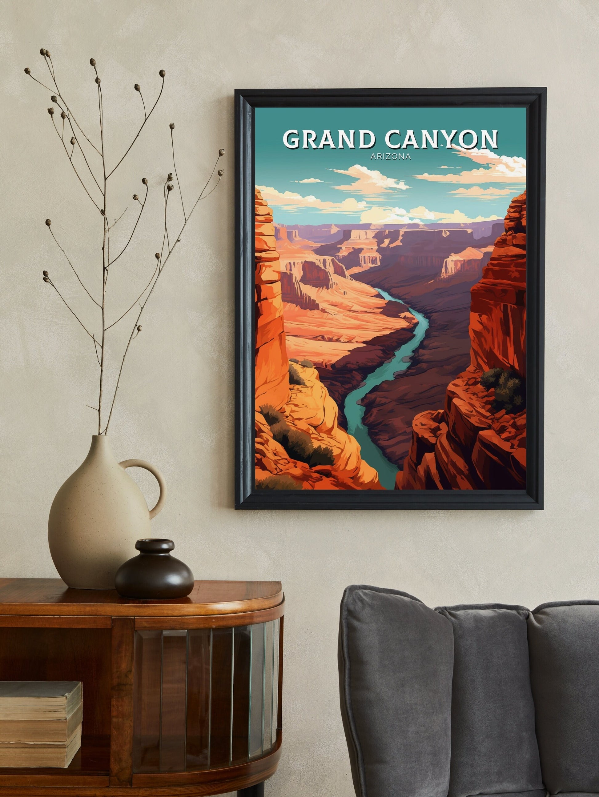 Grand Canyon Travel Print | Grand Canyon Arizona Poster | Grand Canyon Illustration | Arizona Travel Print | Grand Canyon Wall Art | ID 331