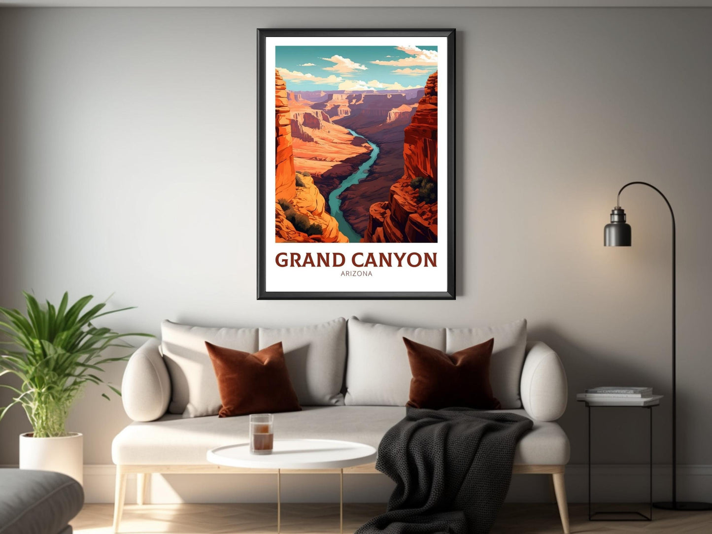 Grand Canyon Arizona Poster | Grand Canyon Travel Print | Grand Canyon Illustration | Arizona Travel Print | Grand Canyon Wall Art | ID 332