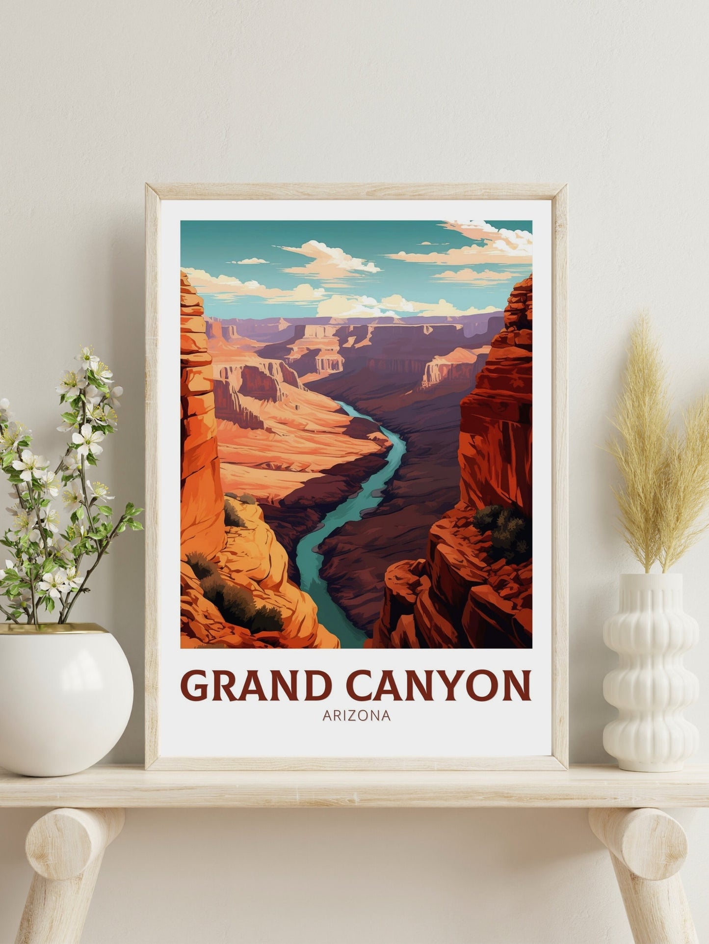 Grand Canyon Arizona Poster | Grand Canyon Travel Print | Grand Canyon Illustration | Arizona Travel Print | Grand Canyon Wall Art | ID 332