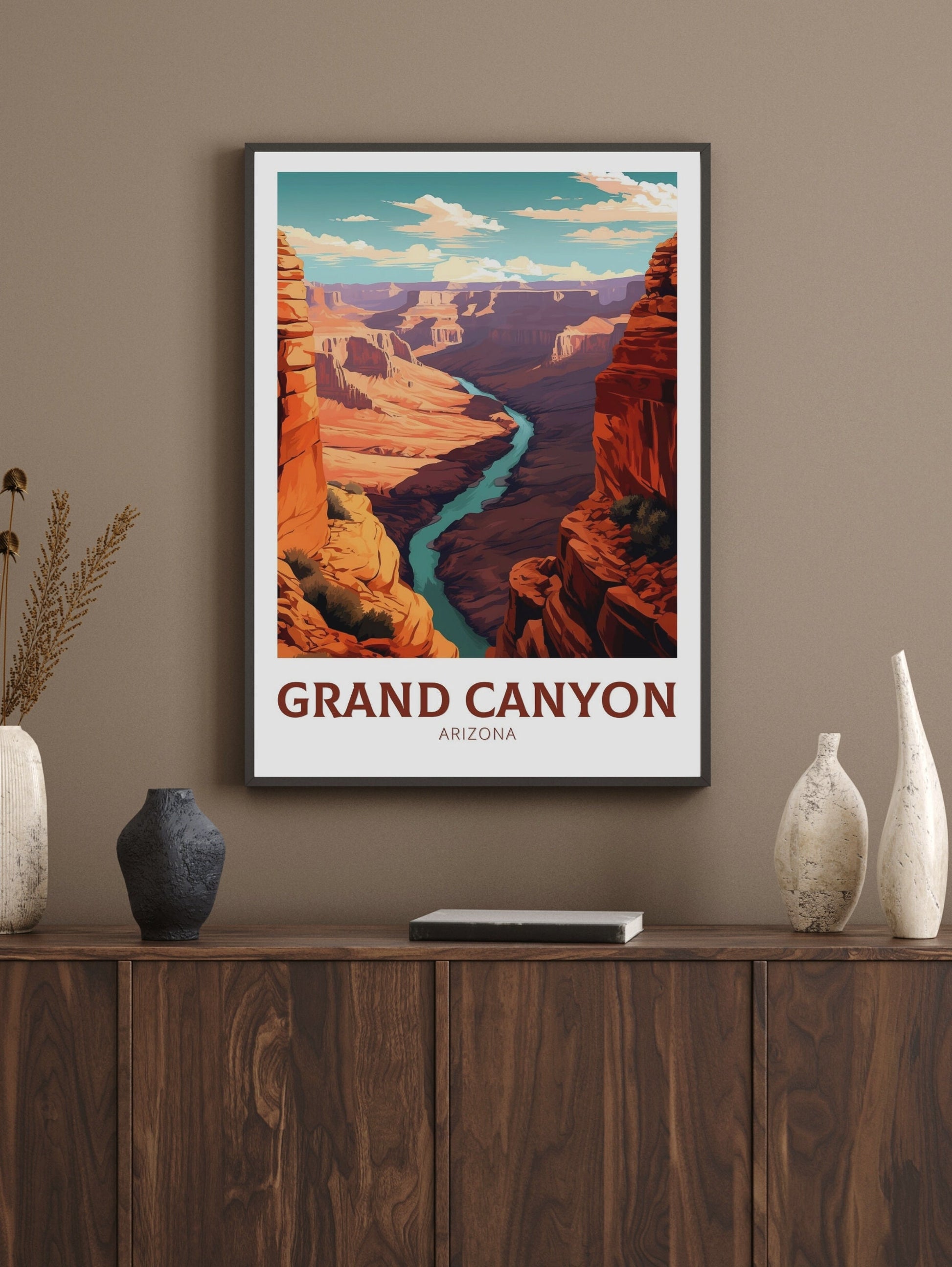 Grand Canyon Arizona Poster | Grand Canyon Travel Print | Grand Canyon Illustration | Arizona Travel Print | Grand Canyon Wall Art | ID 332