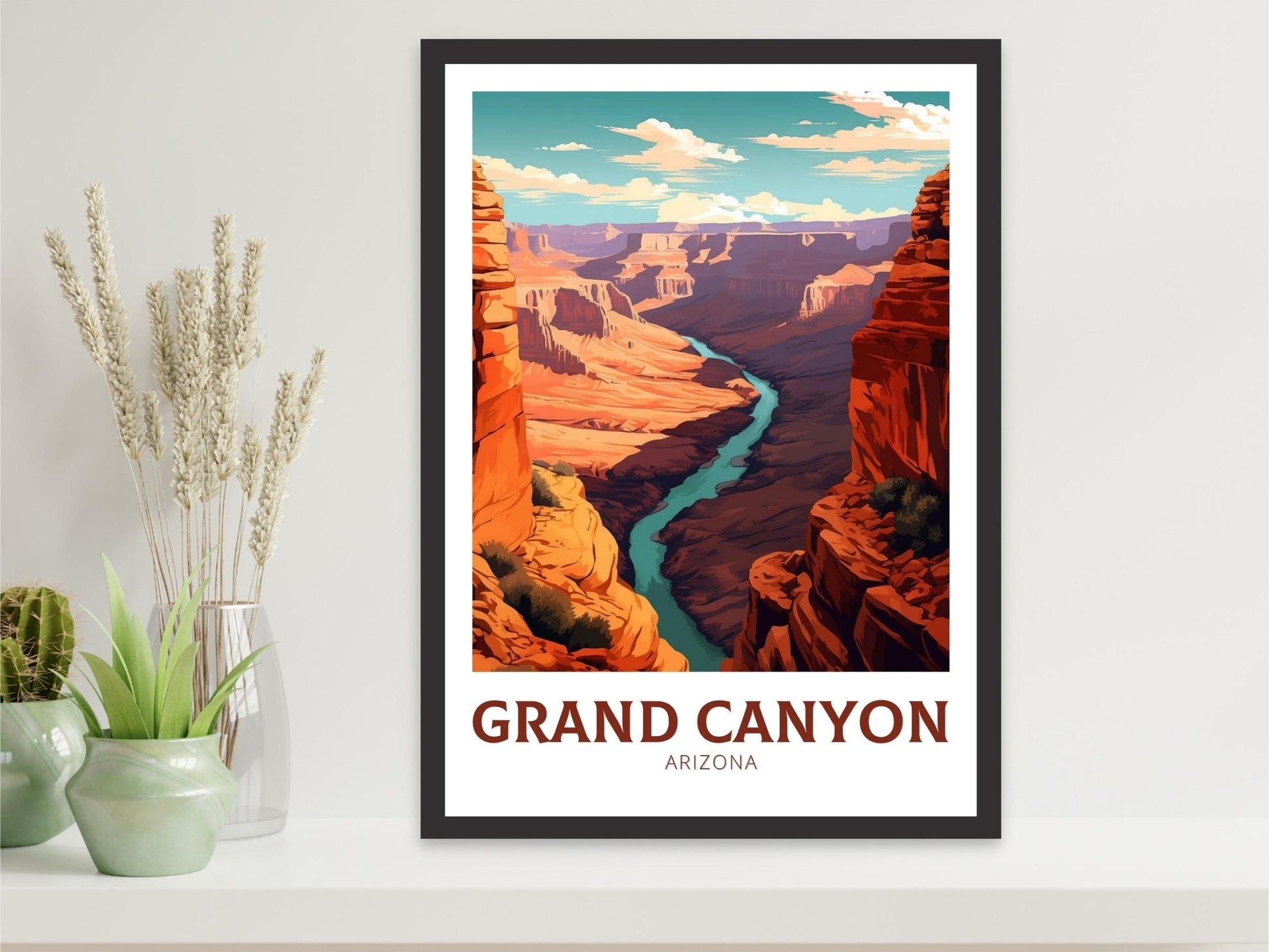 Grand Canyon Arizona Poster | Grand Canyon Travel Print | Grand Canyon Illustration | Arizona Travel Print | Grand Canyon Wall Art | ID 332