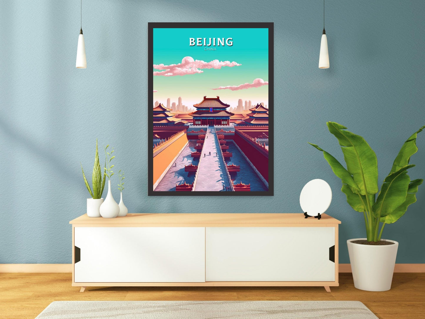 Beijing Forbidden City Print | Beijing Poster | Beijing Illustration | Beijing Travel Print | China Travel Poster | Forbidden City | ID 335