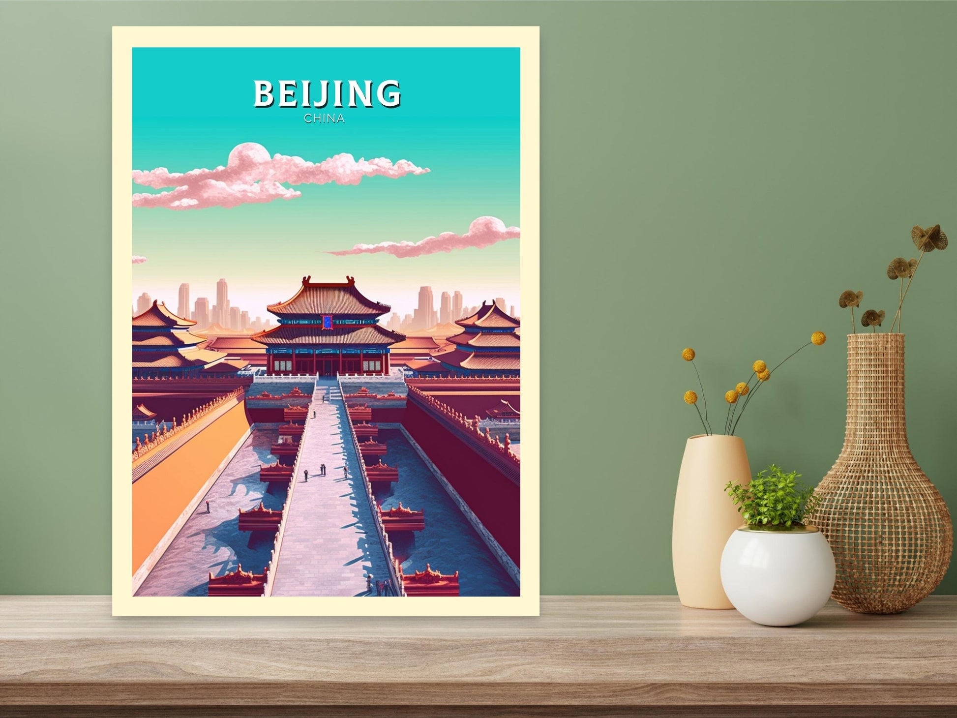 Beijing Forbidden City Print | Beijing Poster | Beijing Illustration | Beijing Travel Print | China Travel Poster | Forbidden City | ID 335