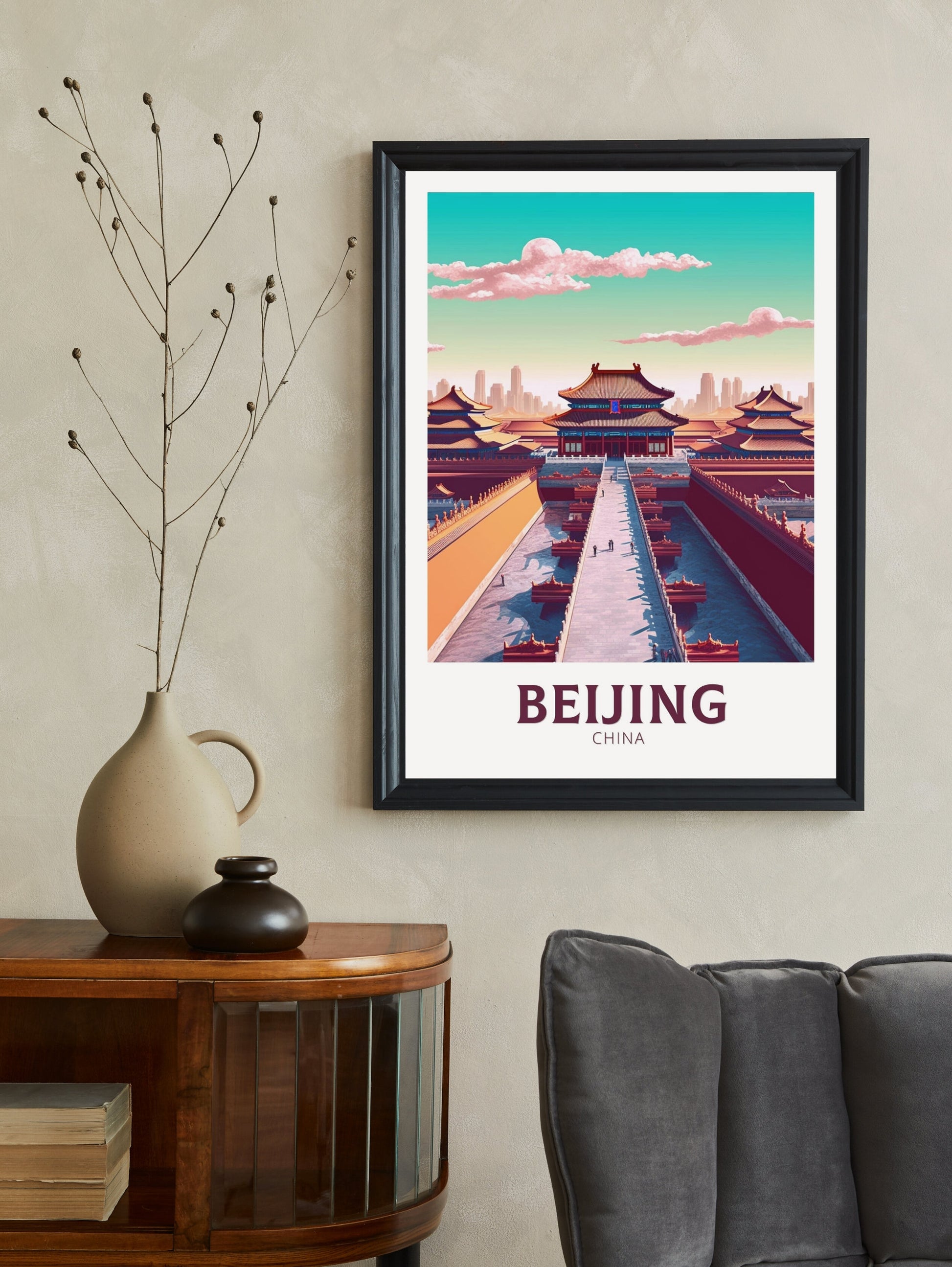 Beijing Forbidden City Poster | Beijing Print | Beijing Illustration | Beijing Travel Print | China Travel Poster | Forbidden City | ID 336