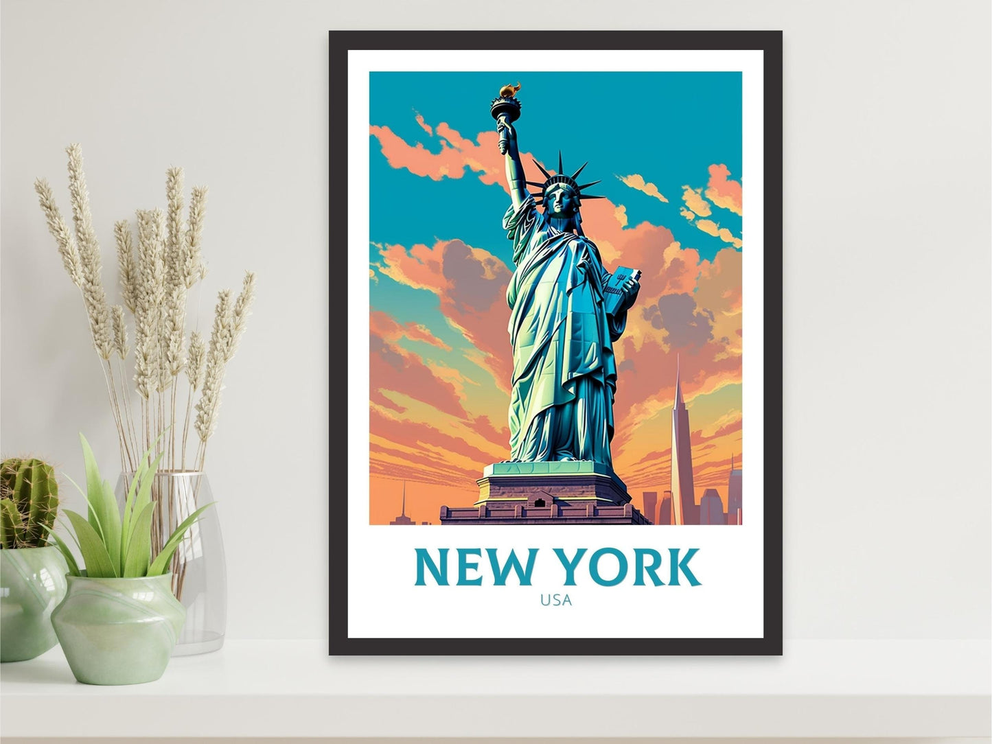 New York Poster | New York Travel Print | New York Design | New York Wall Art | New York Illustration | Statue of Liberty print | ID 341