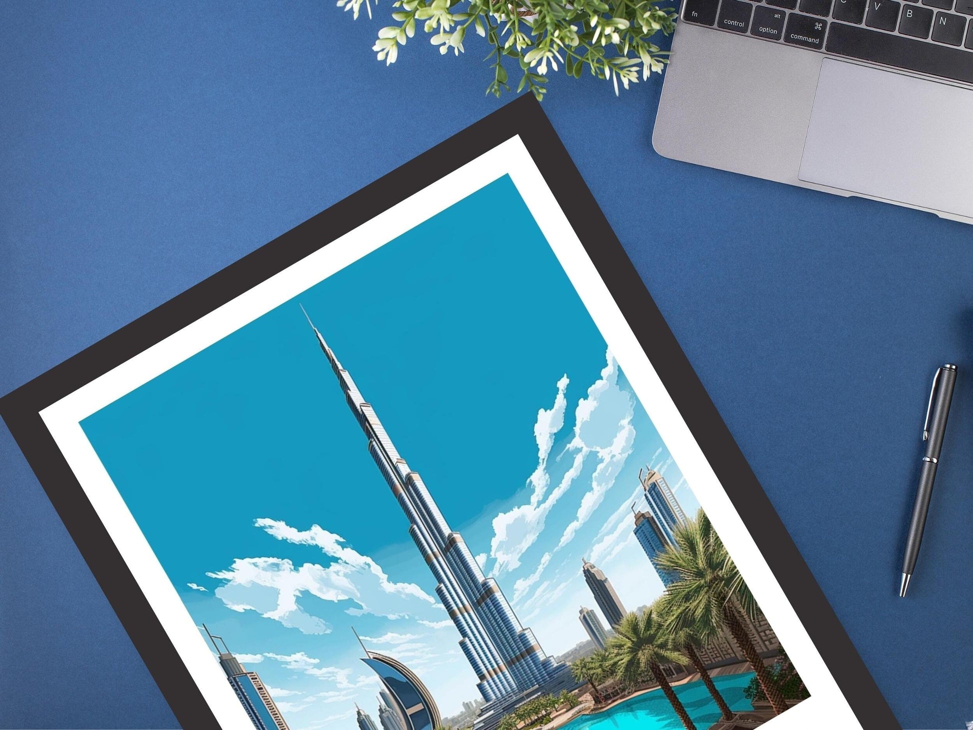 Burj Khalifa Travel Poster | Burj Khalifa Travel Print | Burj Khalifa Illustration | Dubai Wall Art | Dubai UAE | Dubai Home Decor | ID 343