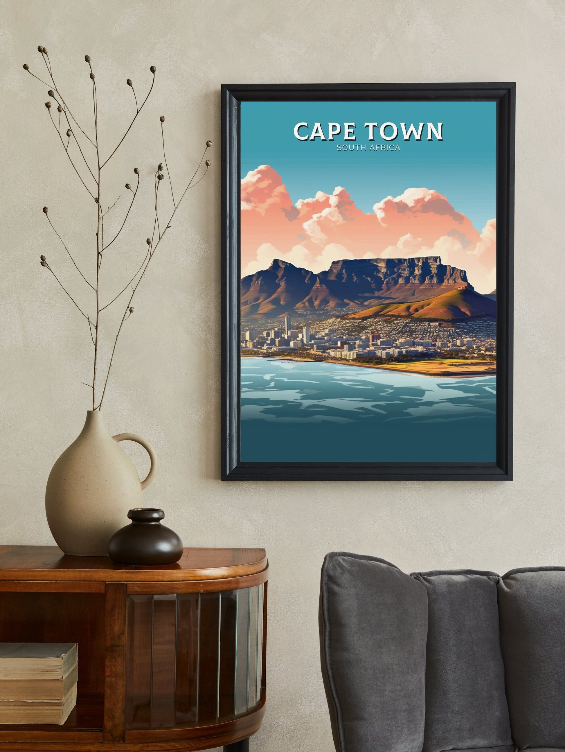 Cape Town Travel Poster | Cape Town Travel Print | South Africa Wall Art | Africa Poster | Cape Town Travel Print | Cape Town Art | ID 344