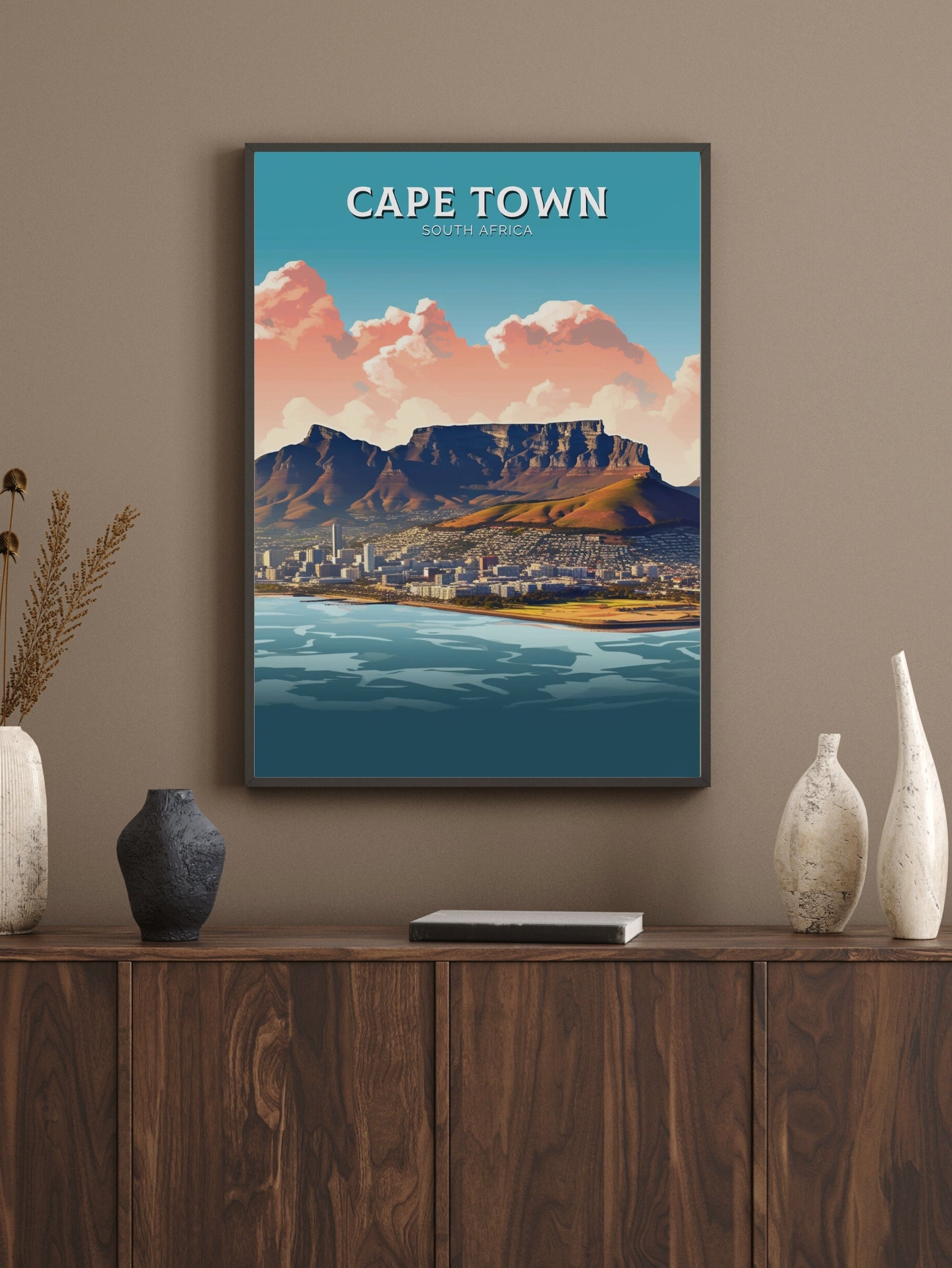 Cape Town Travel Poster | Cape Town Travel Print | South Africa Wall Art | Africa Poster | Cape Town Travel Print | Cape Town Art | ID 344