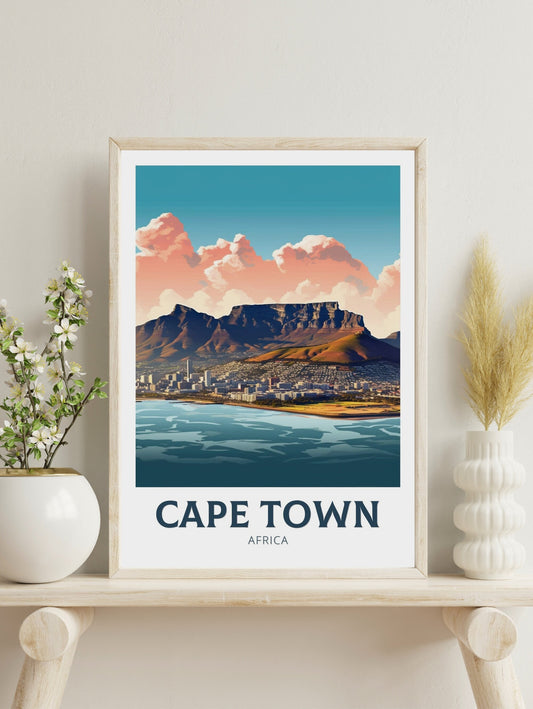 Cape Town Travel Print | Cape Town Travel Poster | South Africa Wall Art | Africa Poster | Cape Town Travel Print | Cape Town Art | ID 345