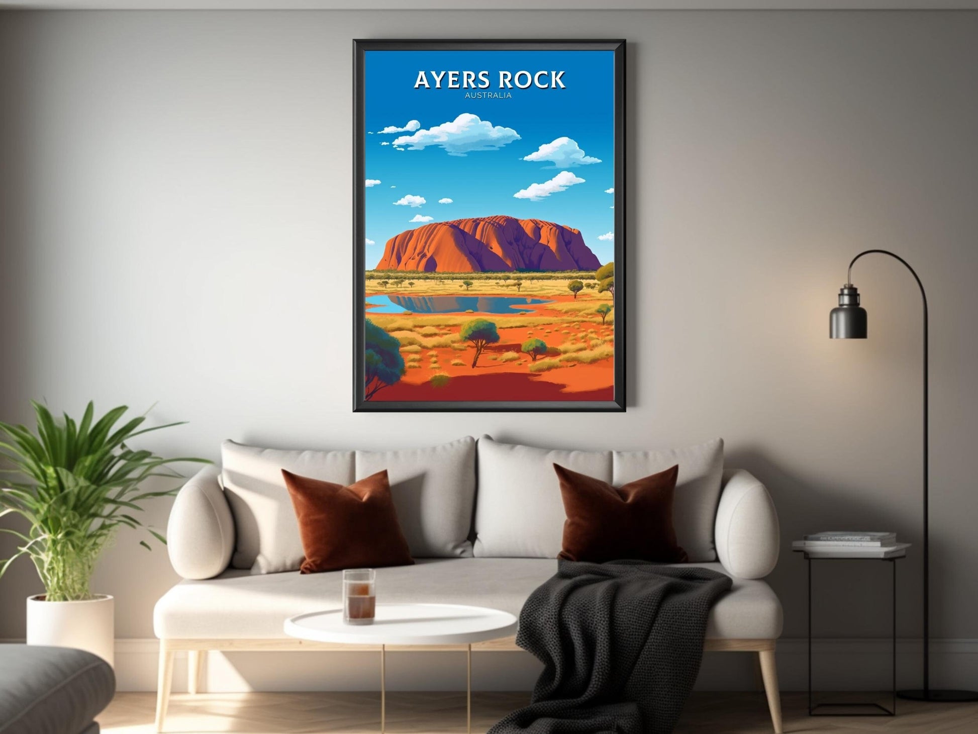 Ayers Rock Poster | Ayers Rock Illustration | Ayers Rock House | Uluru Poster | Ayers Rock Wall Art | Australia Print | Uluru Print ID 347