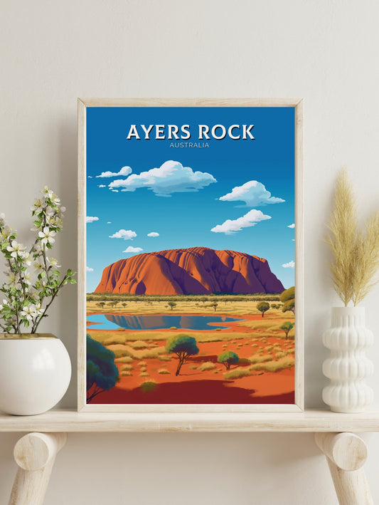 Ayers Rock Poster | Ayers Rock Illustration | Ayers Rock House | Uluru Poster | Ayers Rock Wall Art | Australia Print | Uluru Print ID 347