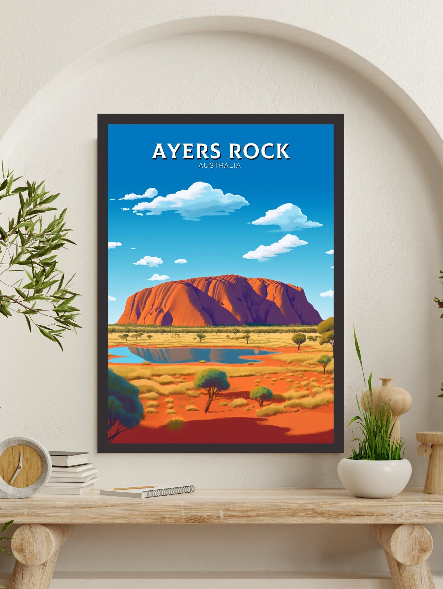 Ayers Rock Poster | Ayers Rock Illustration | Ayers Rock House | Uluru Poster | Ayers Rock Wall Art | Australia Print | Uluru Print ID 347